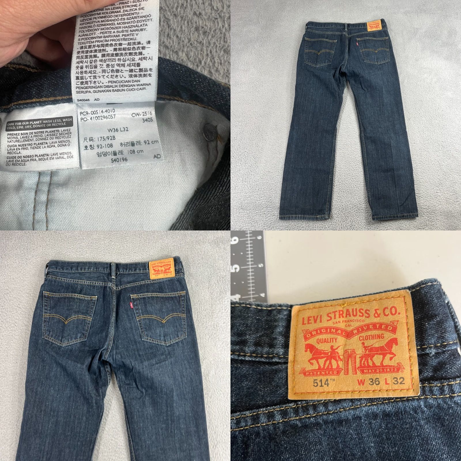 Levi's VINTAGE Levi's 514 Men's Jeans Straight Fit Cotton Denim Blue 90s Cowboy Rodeo Casual Size US 36 / EU 52 - 8 Thumbnail