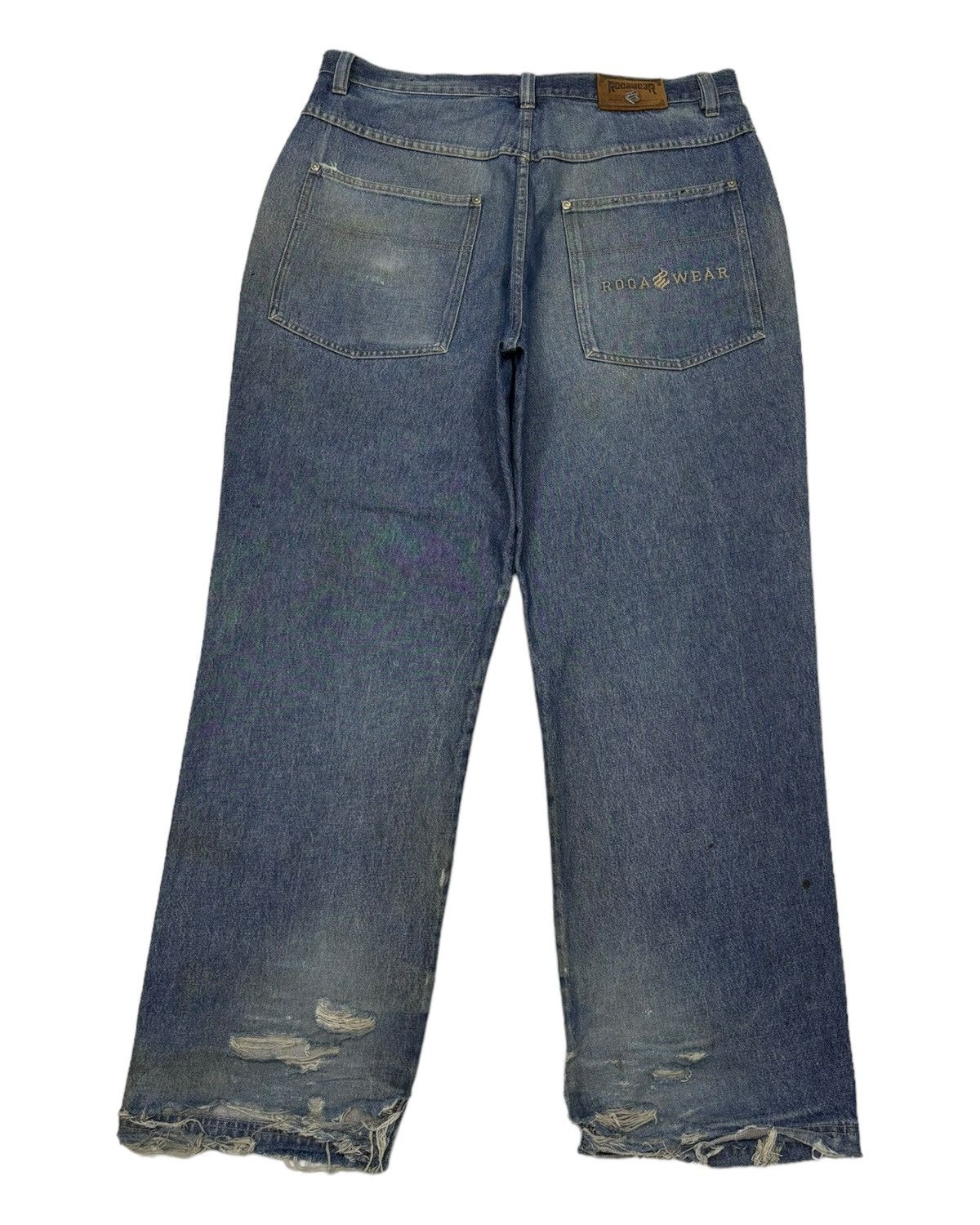 JNCO × Rocawear × Vintage VINTAGE ROCAWEAR BAGGY JEANS DISTRESS RIPS DENIM JEANS Size US 38 / EU 54 - 2 Thumbnail