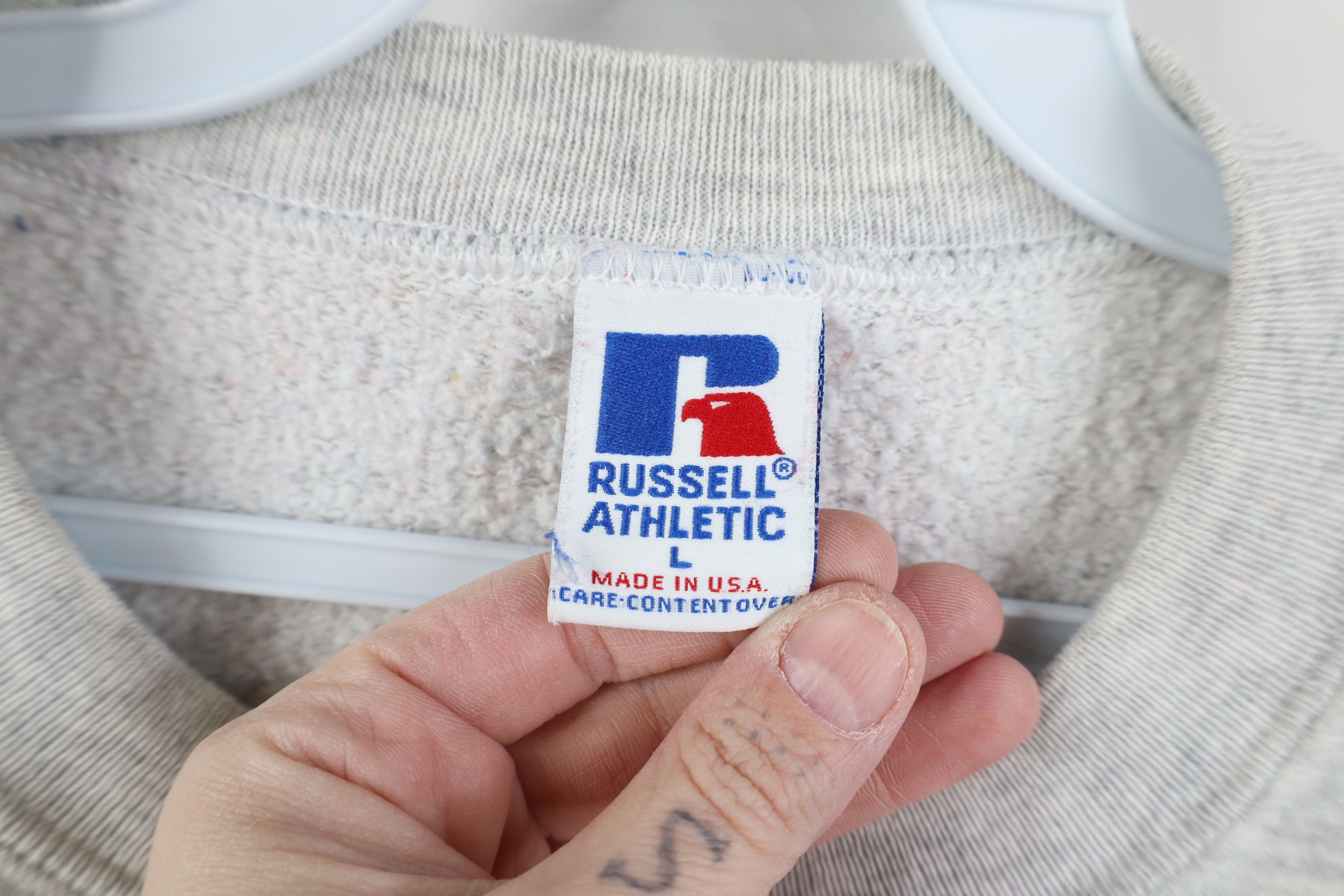 Russell Athletic Vintage 90s Russell Athletic Football Sweatshirt Gray USA Size US L / EU 52-54 / 3 - 9 Thumbnail