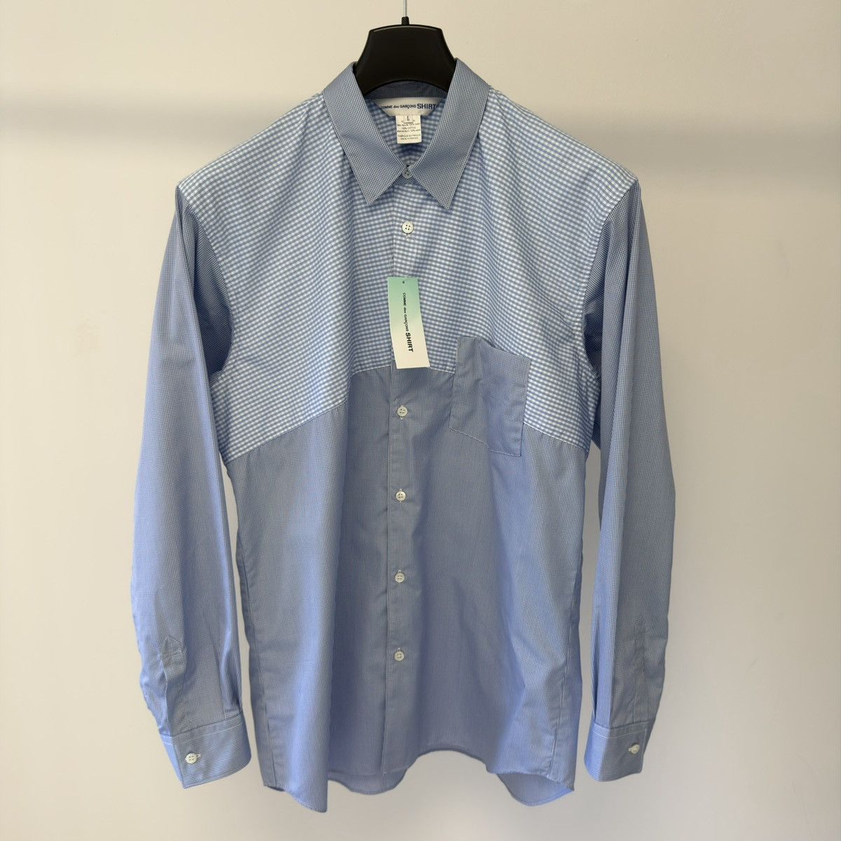Comme des Garcons Blue/White Patch Work Check Gingham Shirt Size US M / EU 48-50 / 2 - 15 Thumbnail
