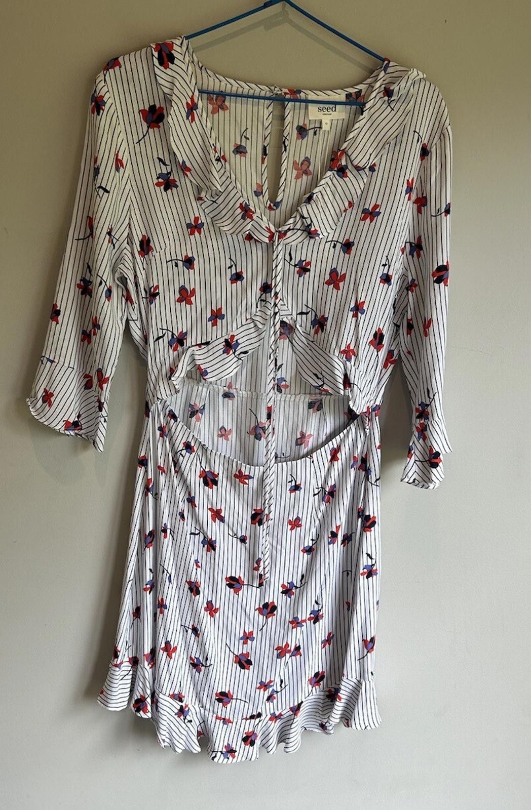 Designer Seed Dress Cutout Floral Frill NEW RRP$139 - Size 10 (003) Size M / US 6-8 / IT 42-44 - 1 Thumbnail