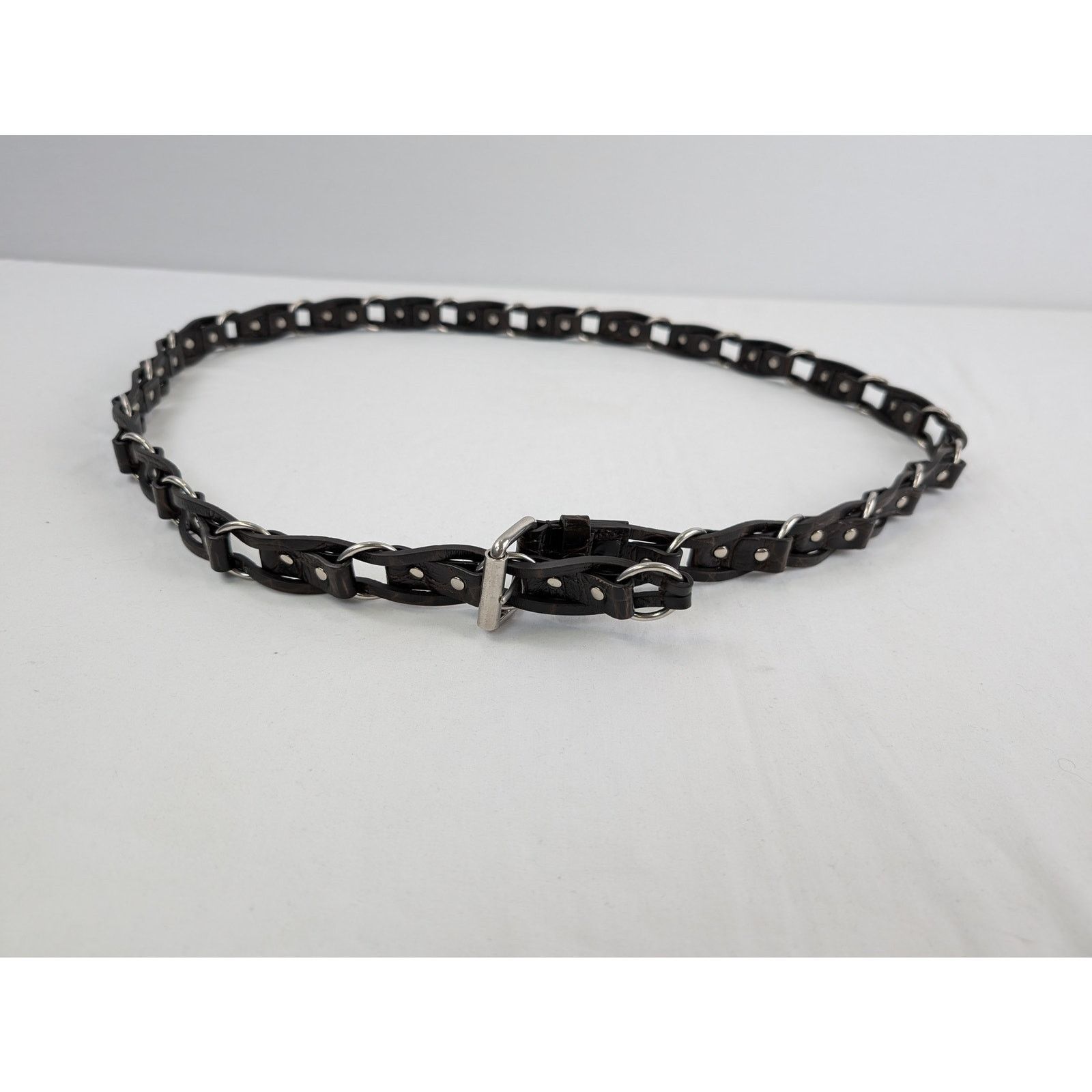 Saint Laurent Paris o1rshd1 Size: 100 / Motorcycle Buckle Belt Croc Embossed Size 40 - 2 Thumbnail