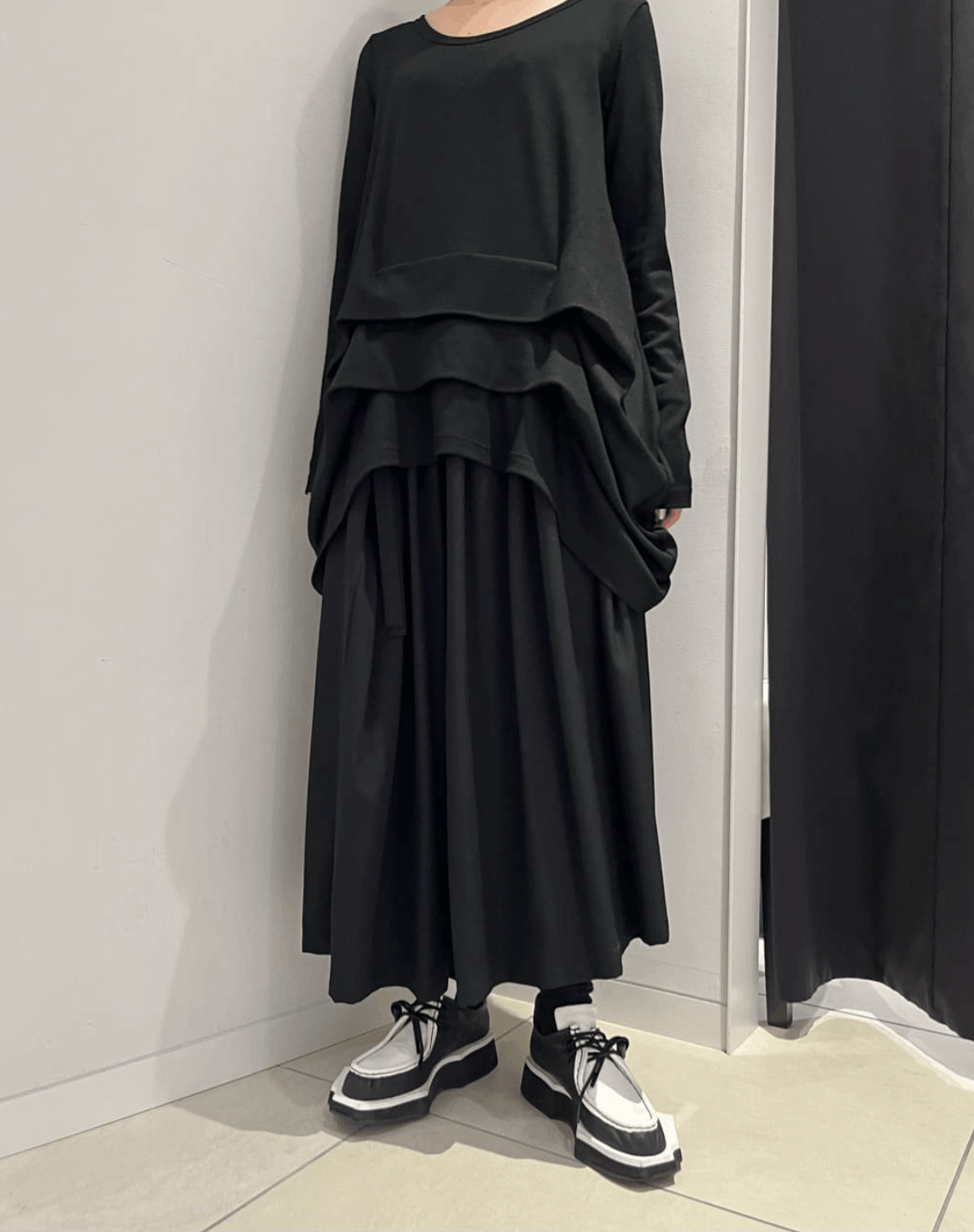 Limi Feu LIMI feu Yohji Yamamoto - W/Gabardine Long Gathered Skirt Size 29" - 12 Thumbnail