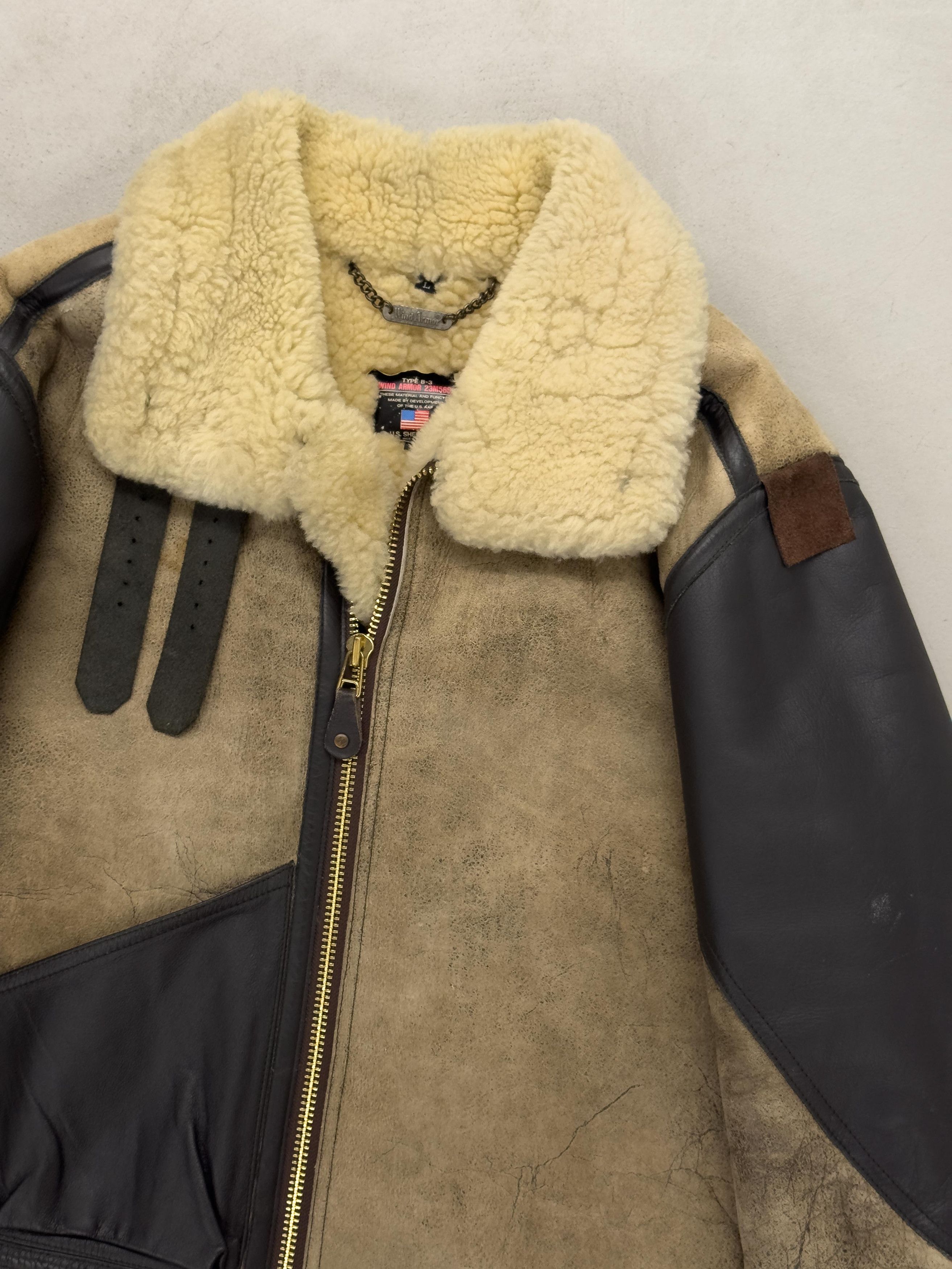 Japanese Brand Wind Armor WWII Type B-3 Mouton Shearling Jacket Size US M / EU 48-50 / 2 - 2 Thumbnail