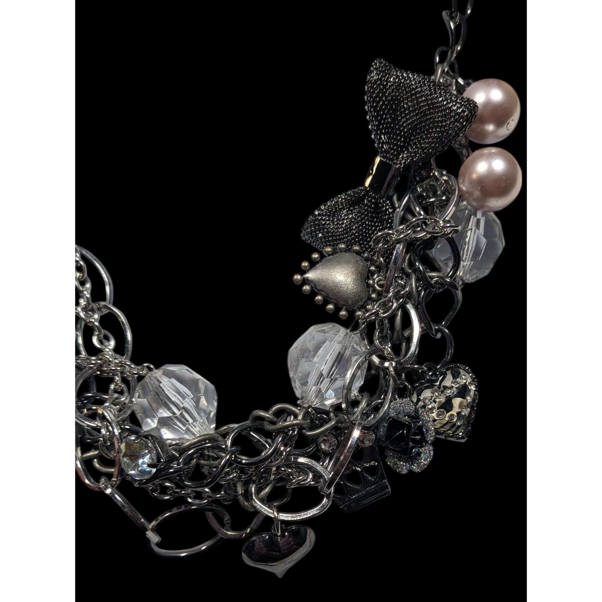 Other Coquette Glam Torsade Charm Silver Tone Necklace Size ONE SIZE - 5 Thumbnail