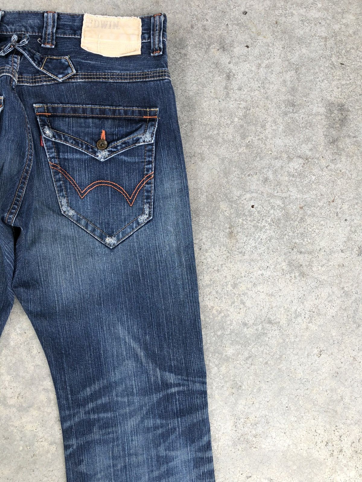 If Six Was Nine Japanese Edwin Flared Jeans Distressed Back Buckle Size US 34 / EU 50 - 10 Thumbnail