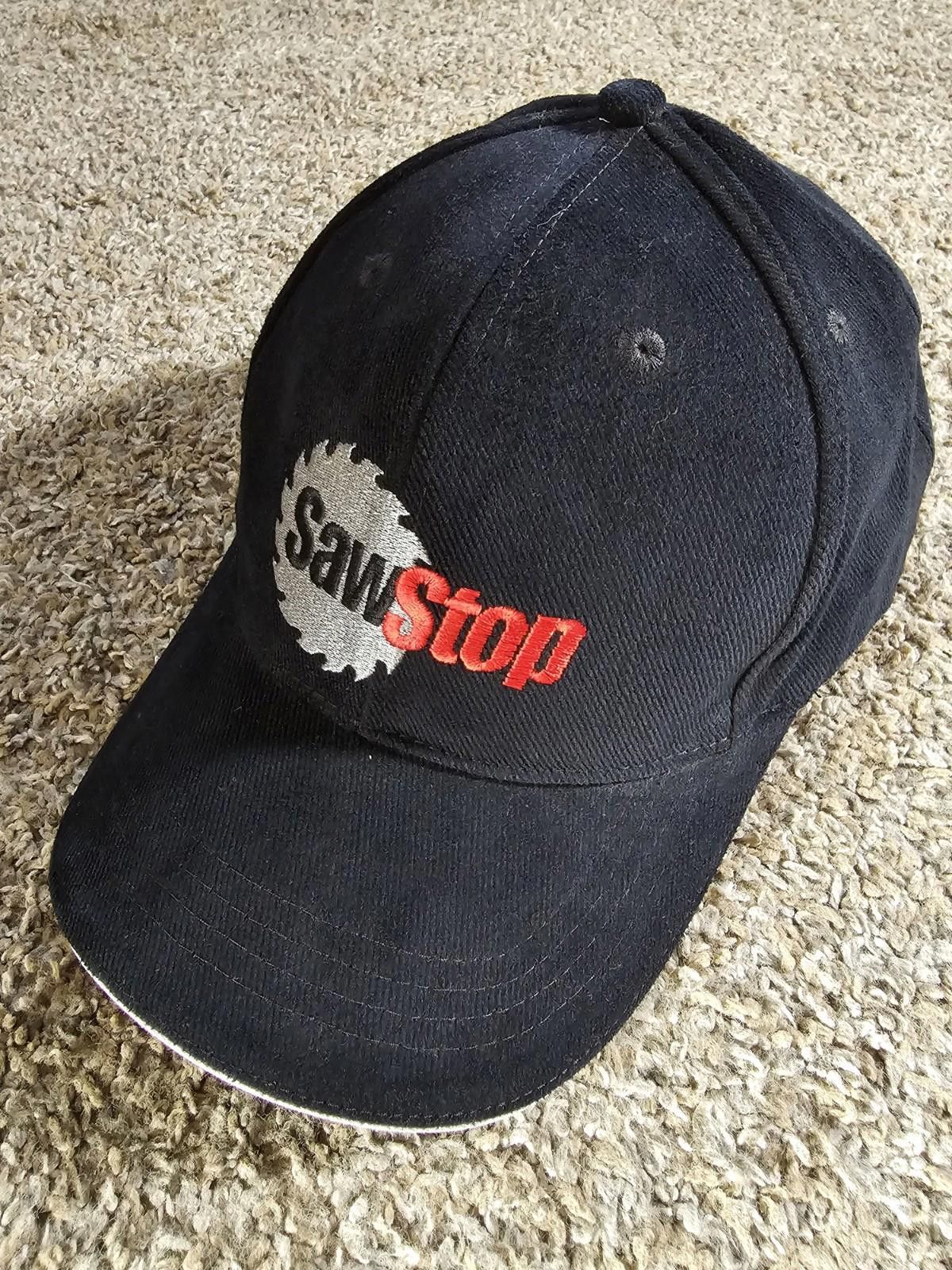 Designer SAWSTOP Adjustable Black Embroidered Logo Hat Saw Stop Size ONE SIZE - 1 Thumbnail