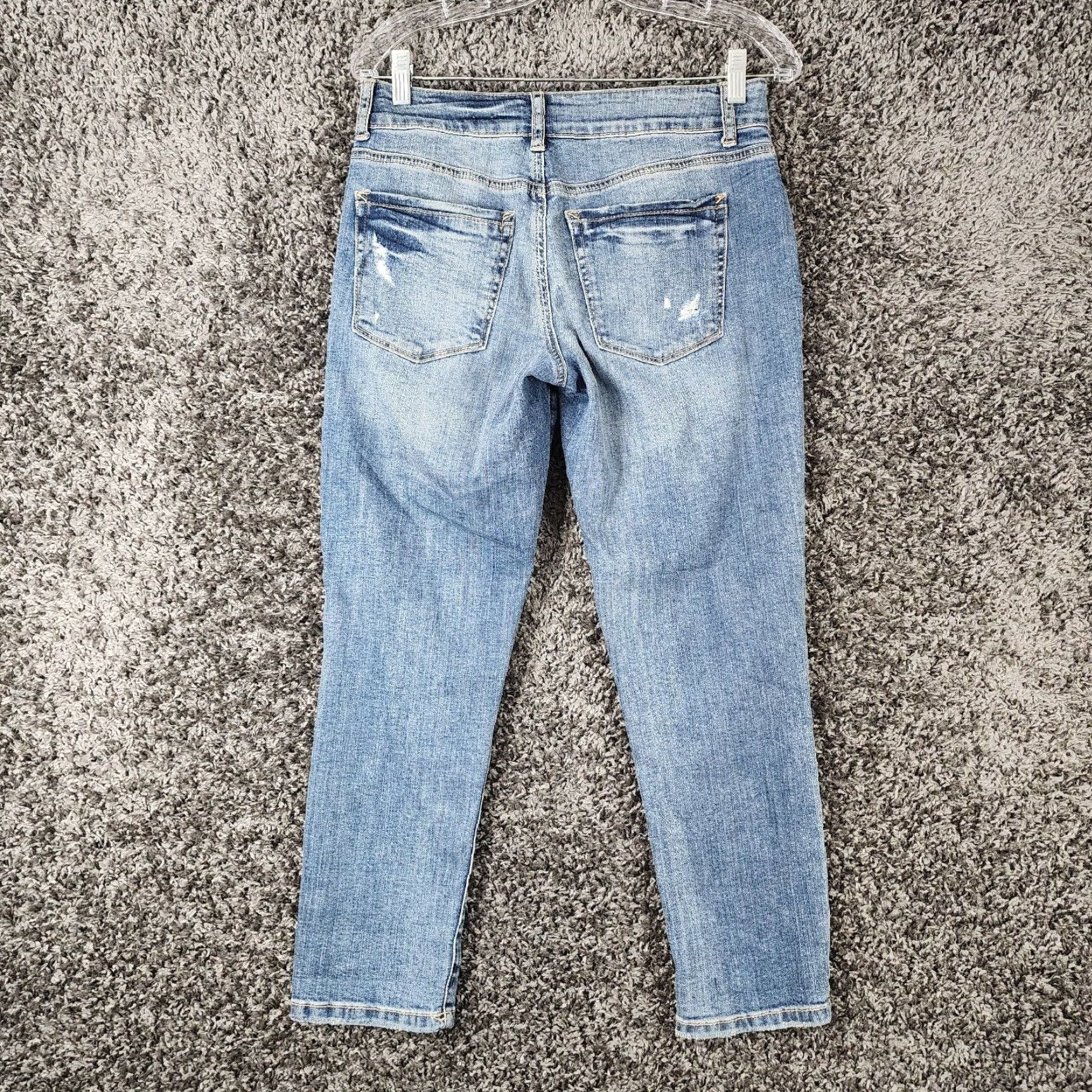 Vintage Maurices Jeans Skinny Distressed Blue Womens Size 2 30x27 Blue Distressed Skinny Jeans Womens 2 Size 26" / US 2 / IT 38 - 6 Thumbnail