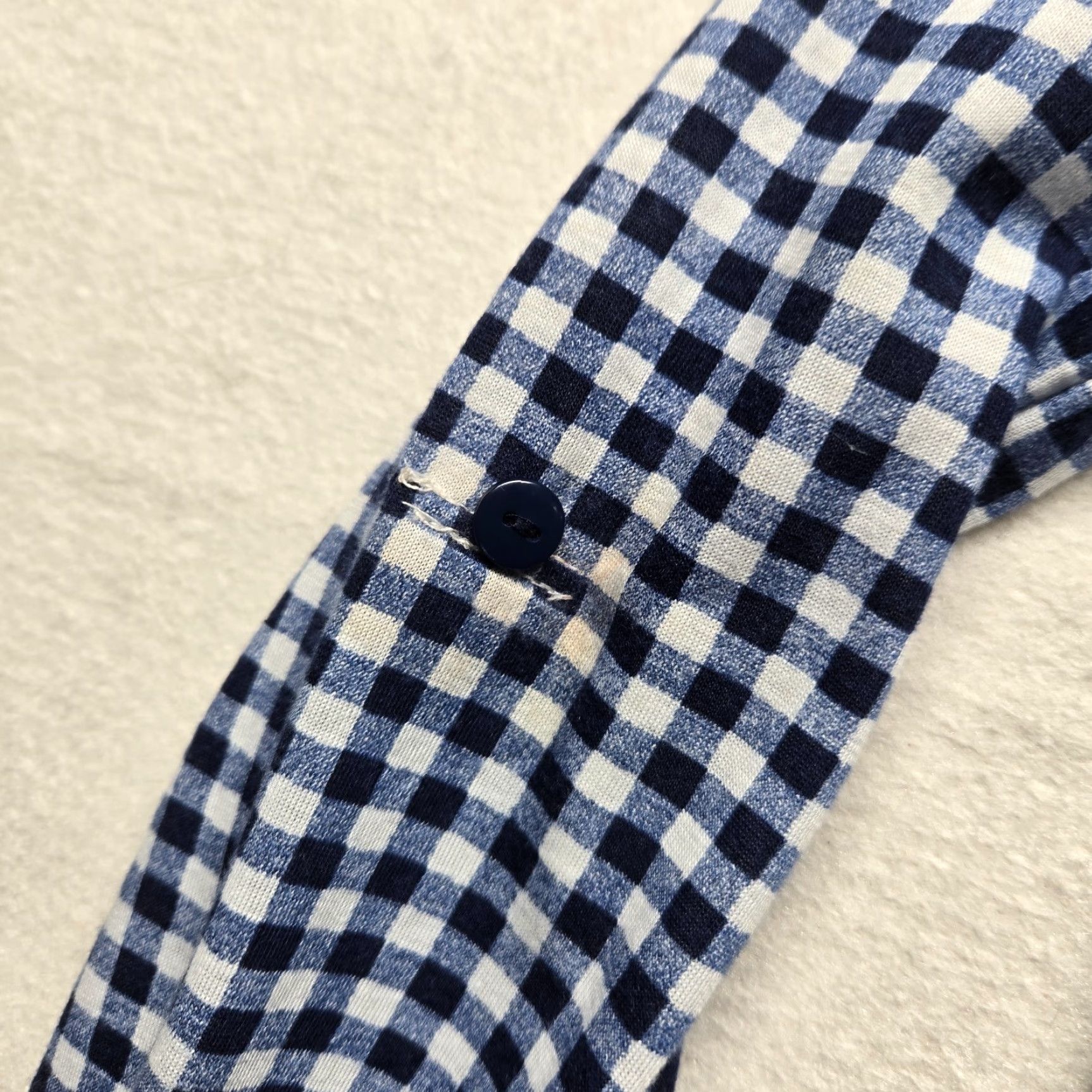 Vintage Passport Shirt Large Women Blue Check Shirt with Pockets Button Front Tie Front Casual Short Sleeve Size L / US 10 / IT 46 - 4 Thumbnail