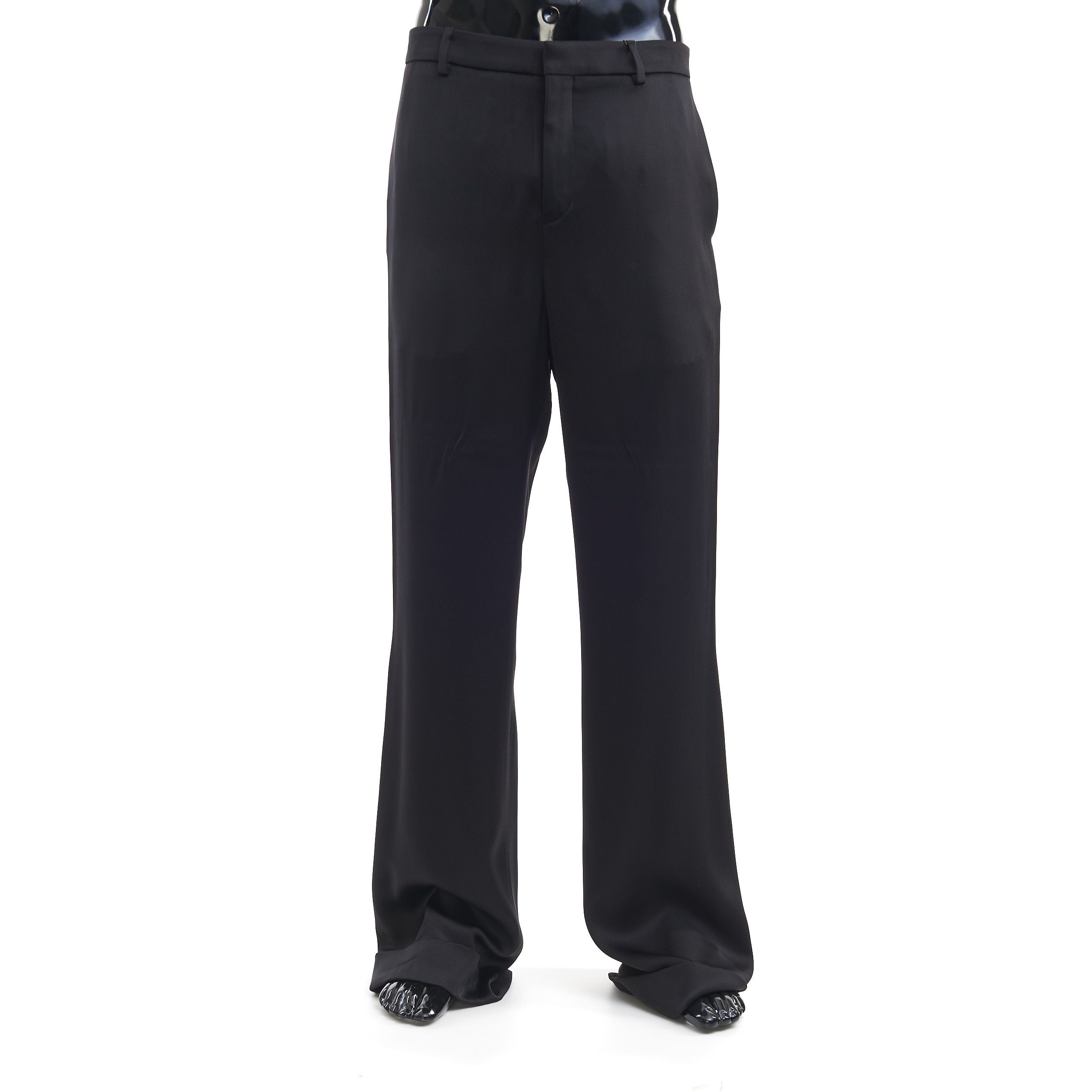 image of Saint Laurent Paris Black Satin Pants, Men's (Size 32)