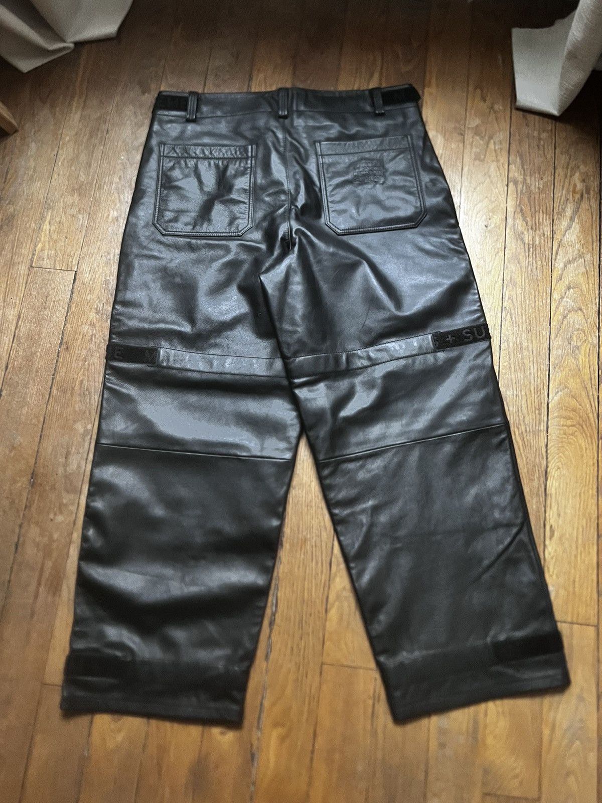 Supreme Supreme Girbaud Shuttle Tape Leather Cargo Pant Black 34 L Size US 34 / EU 50 - 3 Thumbnail