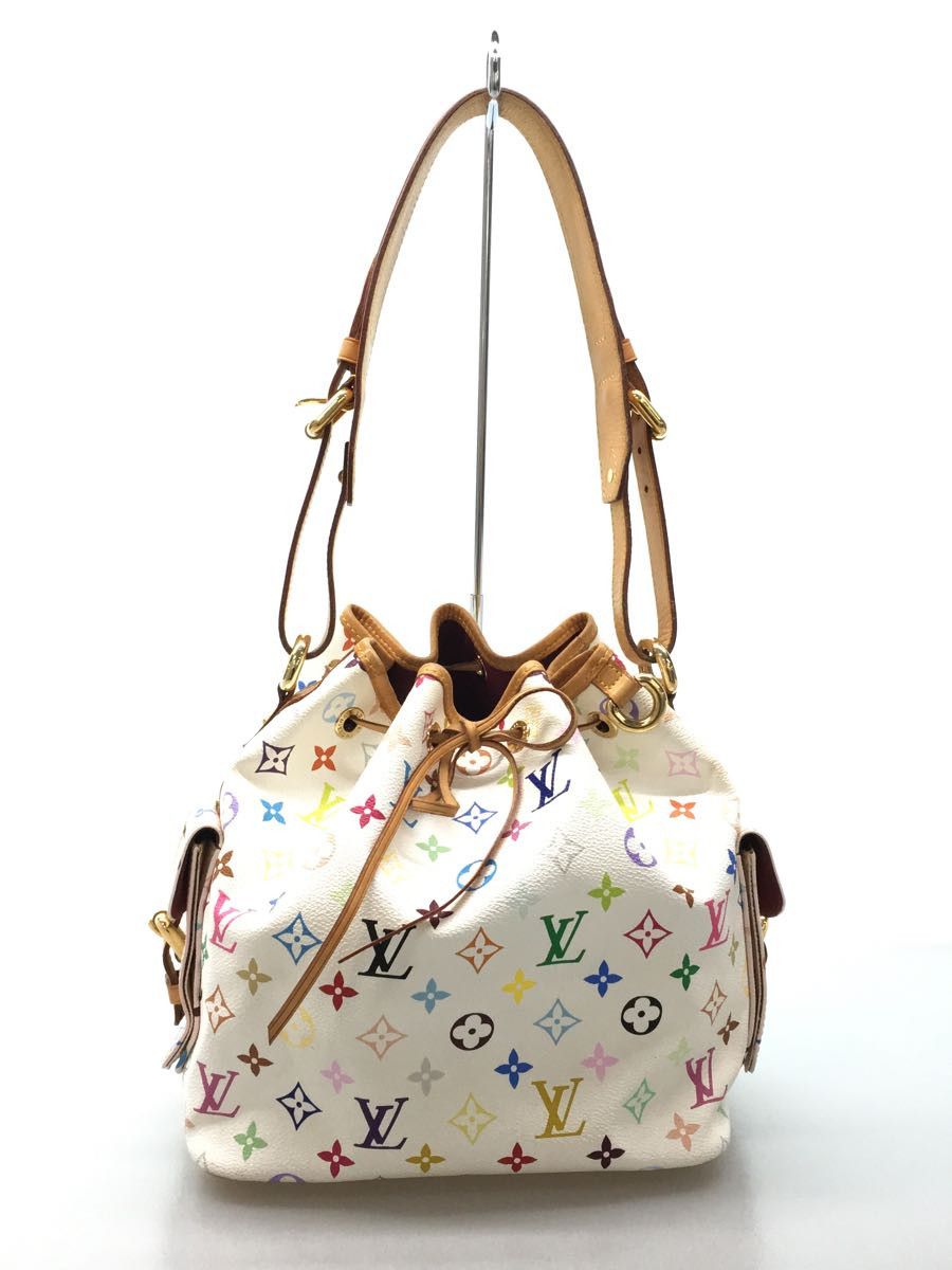 Louis Vuitton Petit Noe Handbag Monogram Multicolor White 493581