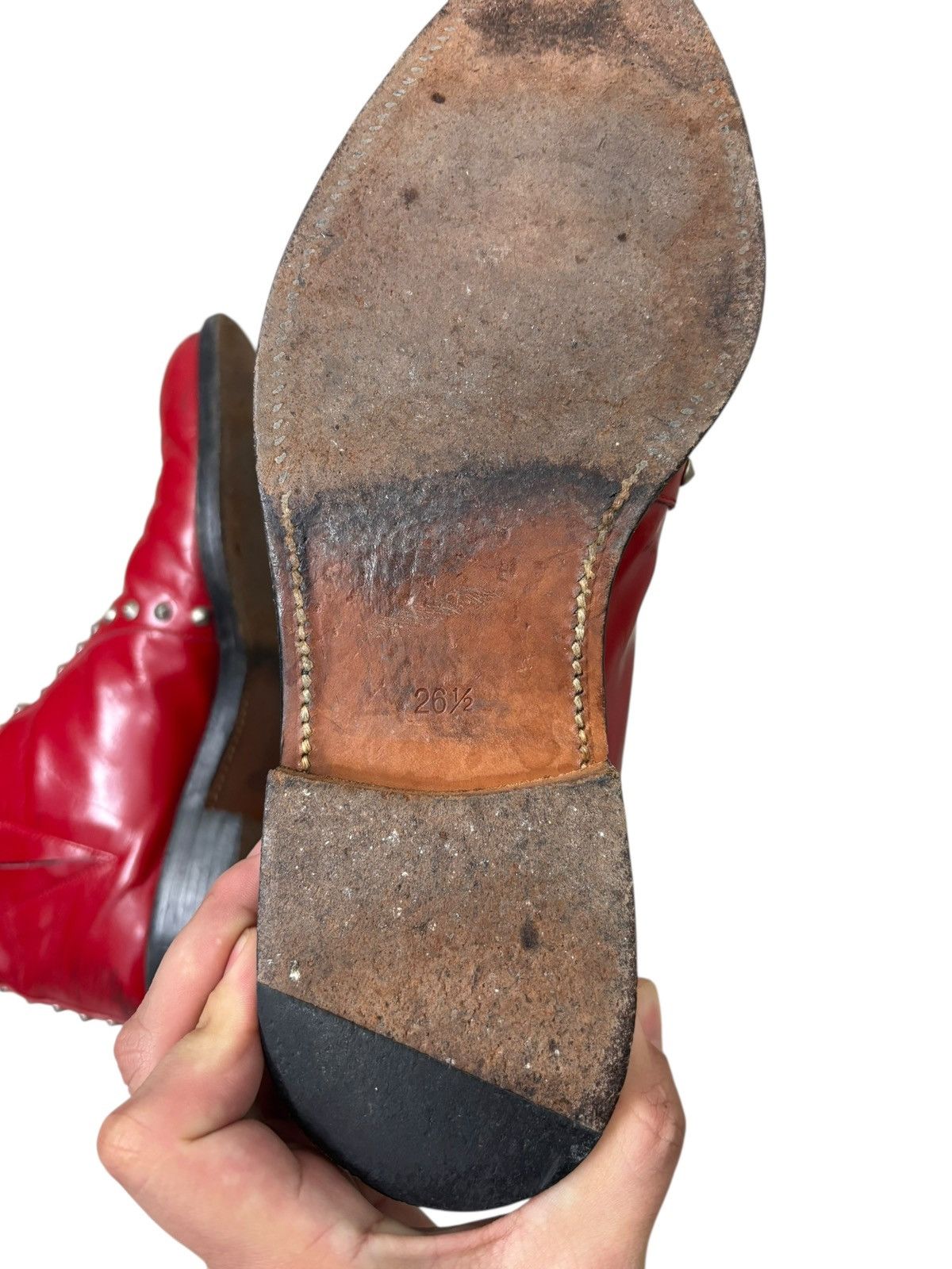 Comme des Garcons Homme Plus AW00 studded red pull on boots Size US 8 / EU 41 - 11 Thumbnail