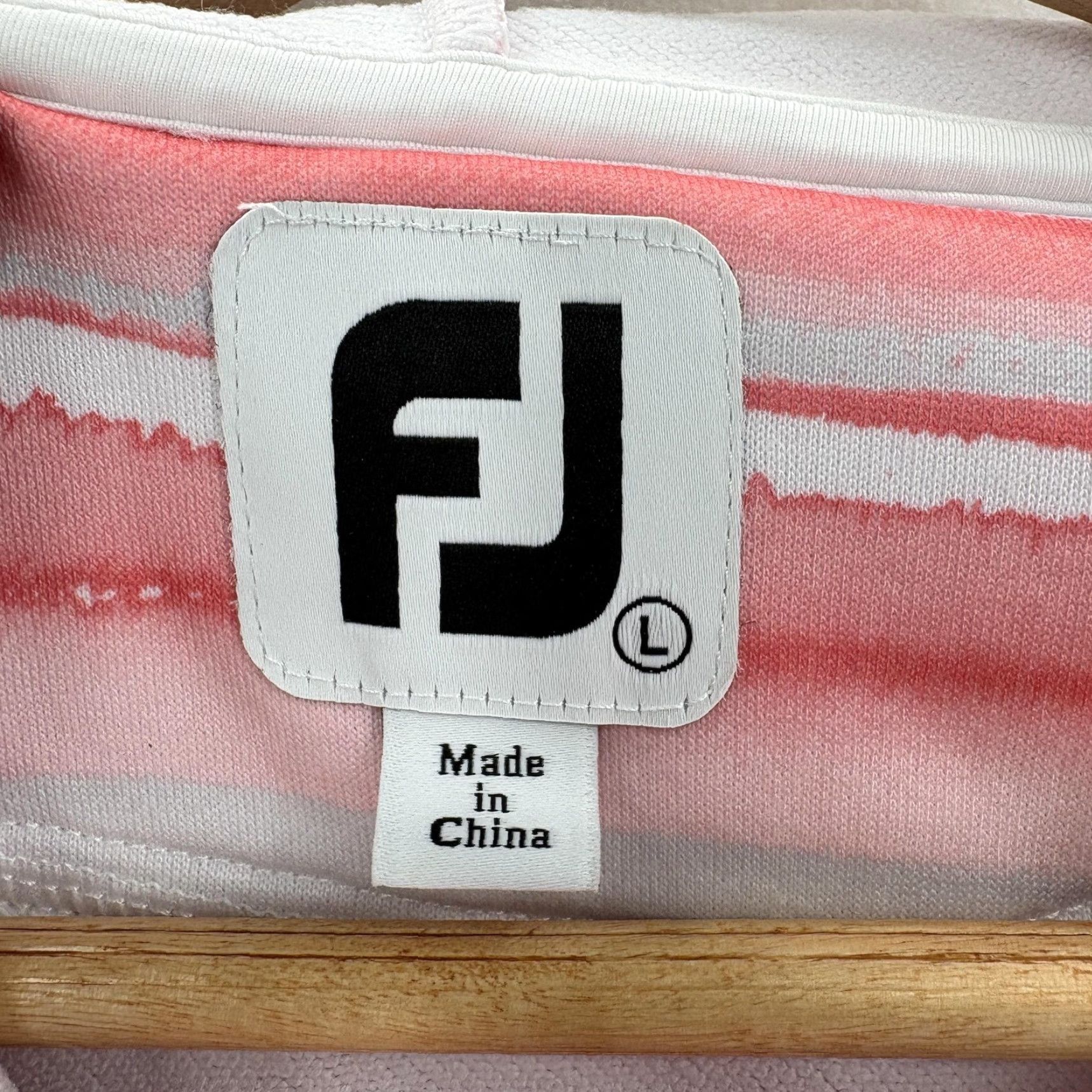Footjoy FootJoy Hoodie Womens Large Pink Striped Fleece Pullover Golf Kangaroo Pocket Size L / US 10 / IT 46 - 4 Thumbnail