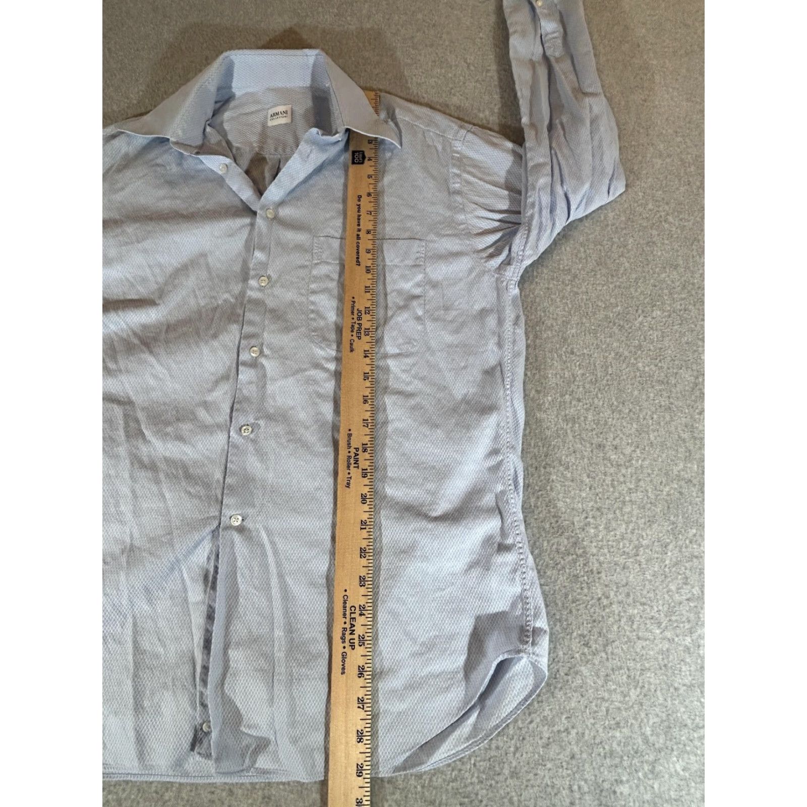 Armani Armani Collezioni Shirt Men Large Blue Long Sleeve Dress Cotton Business Office Formal 15.5 Size 42R - 5 Thumbnail