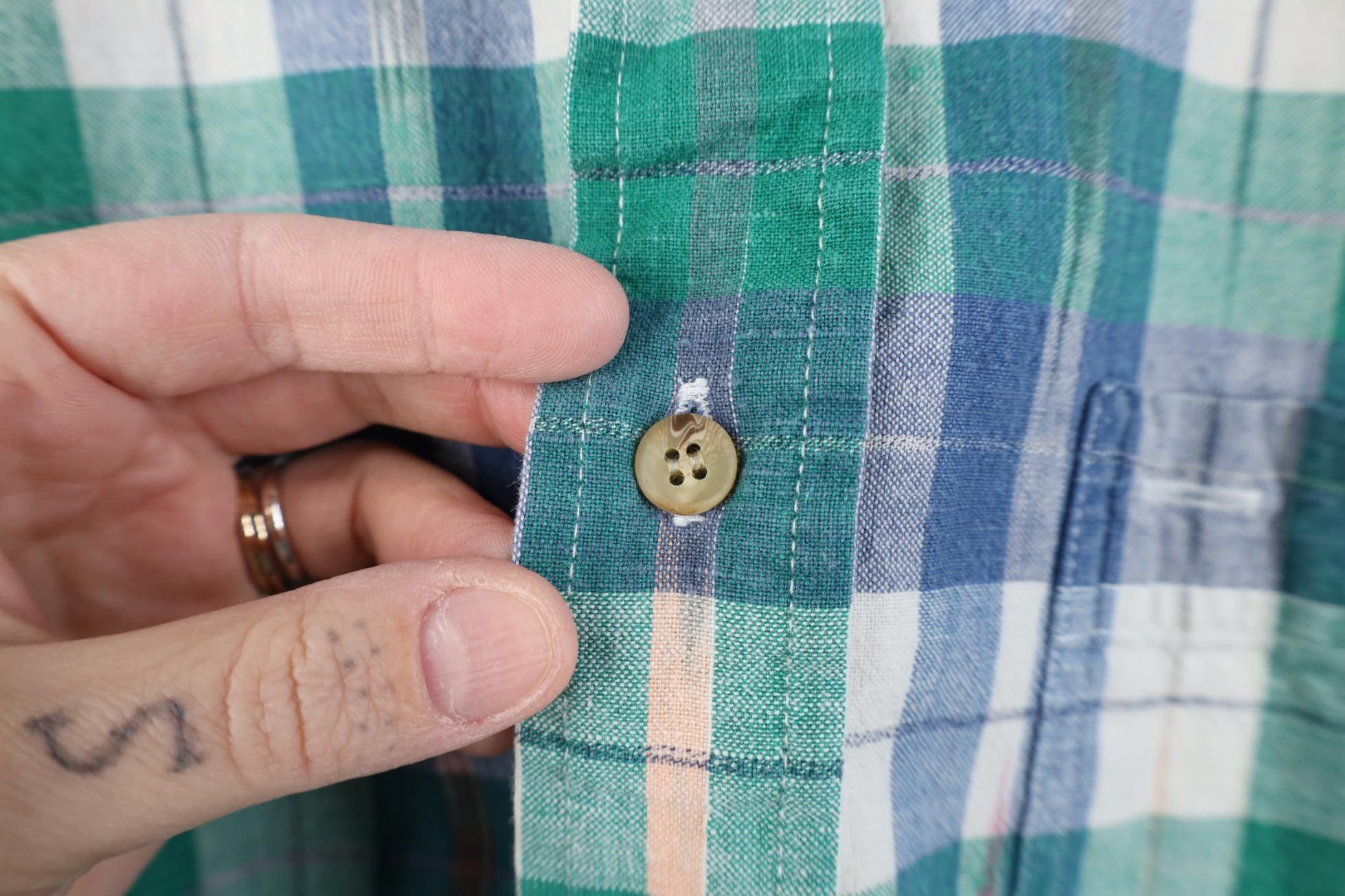 Vintage Vintage 90s Streetwear Madras Short Sleeve Button Down Shirt Size US XL / EU 56 / 4 - 5 Thumbnail