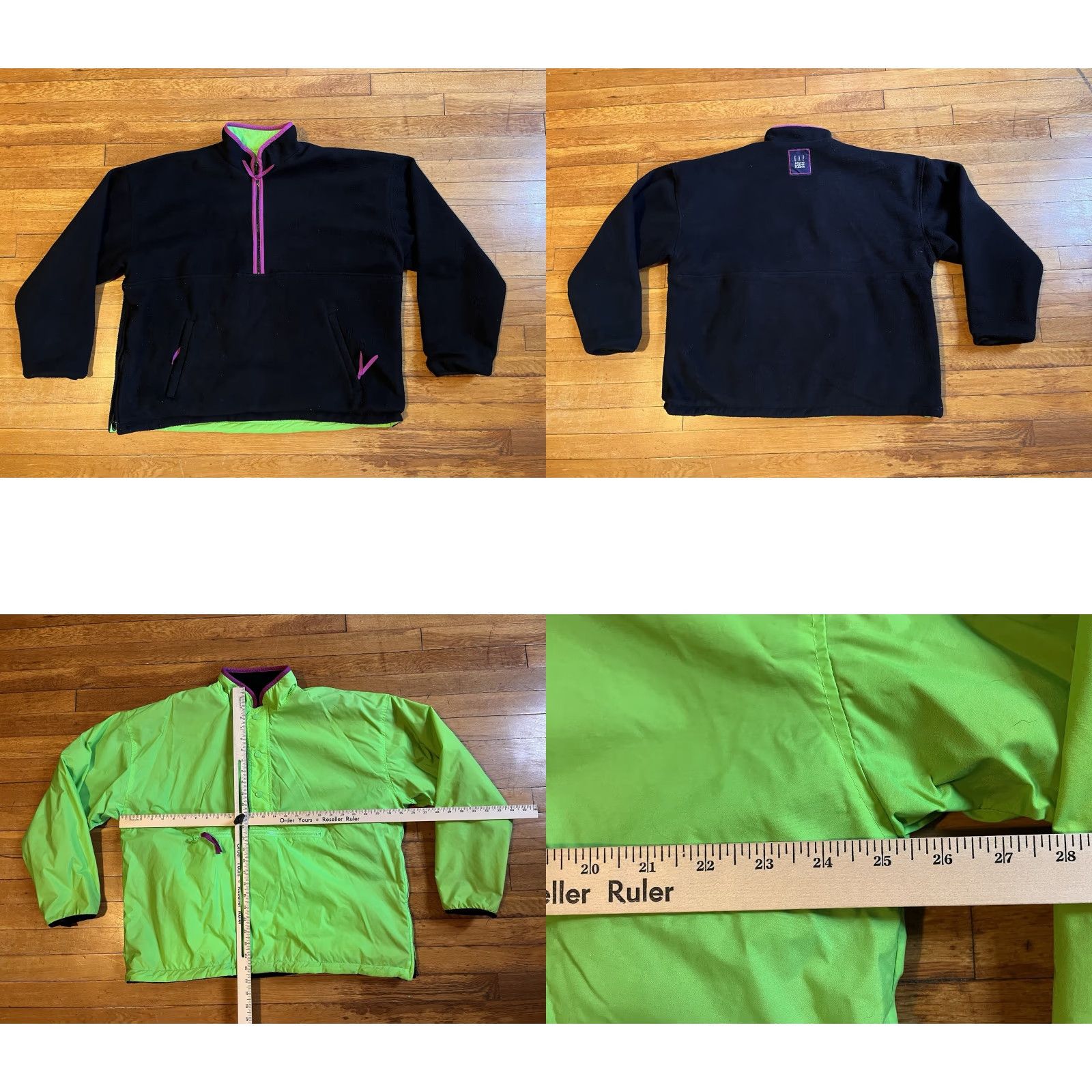 Gap VINTAGE Gap Arctic Light Fleece Reversible 1/2 Zip Jacket Men’s Medium Green Size US M / EU 48-50 / 2 - 8 Thumbnail
