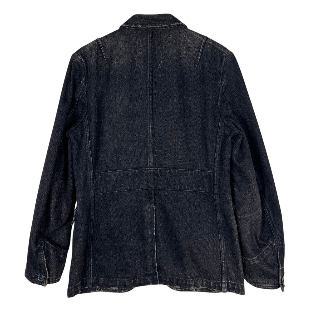 Japanese Brand 🔥 Trans Continents Black Dyed Denim Blazer Jacket Size US S / EU 44-46 / 1 - 6 Thumbnail