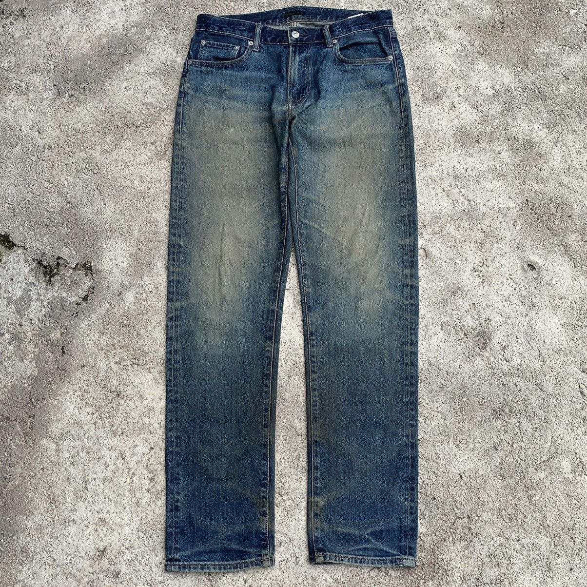 Undercover × Uniqlo Y2K Japanese Kaihara Rusty Mudwash Train Tracks Denim W33 Size US 33 - 1 Thumbnail