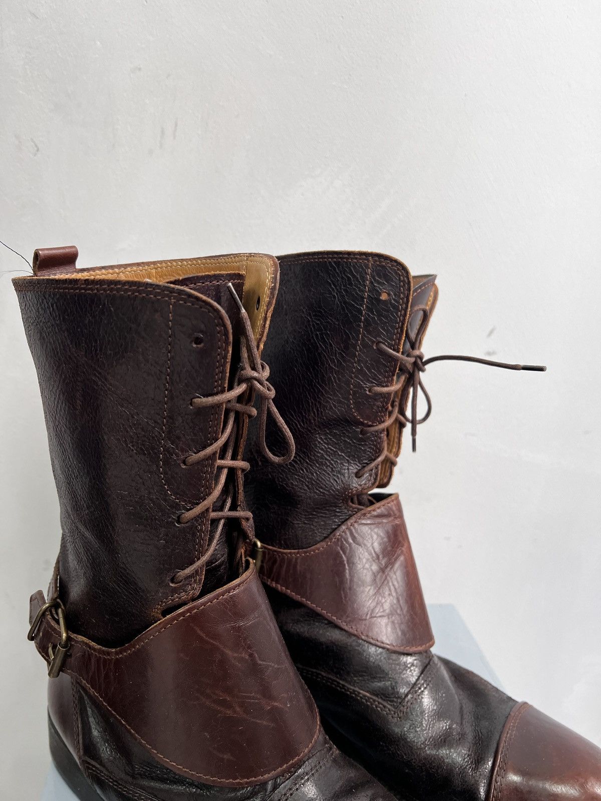 Hugo Boss × Japanese Brand × Vintage VINTAGE ENGENDERED BROWN LEATHER BOOTS HUGO BOSS 90s rare Size US 8 / EU 41 - 12 Thumbnail