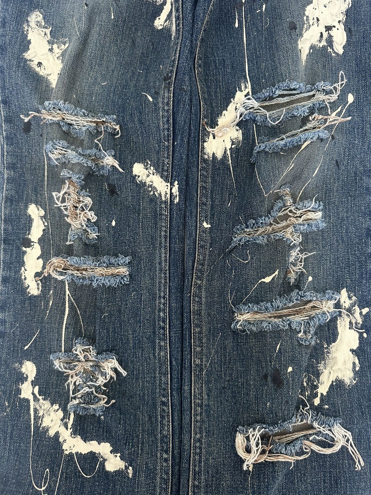 If Six Was Nine × Le Grande Bleu (L.G.B.) × Shellac SHELLAC BOOTCUT DISTRESSED PAINTER DENIM Size US 30 / EU 46 - 11 Thumbnail