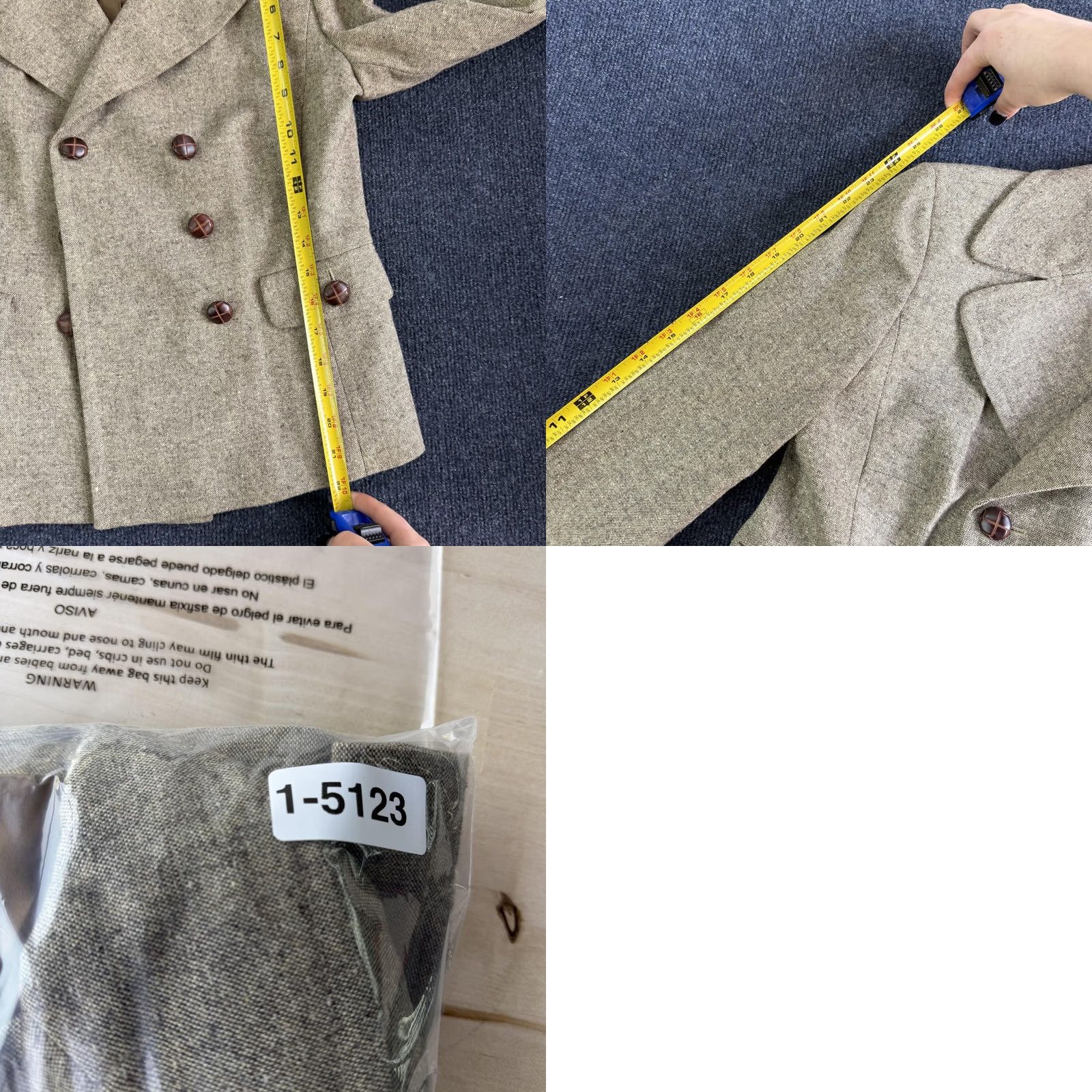 Ann Taylor VINTAGE Ann Taylor LOFT Blazer Shirt Womens 6 Beige Tweed Double Breasted Lined Career Size M / US 6-8 / IT 42-44 - 8 Thumbnail