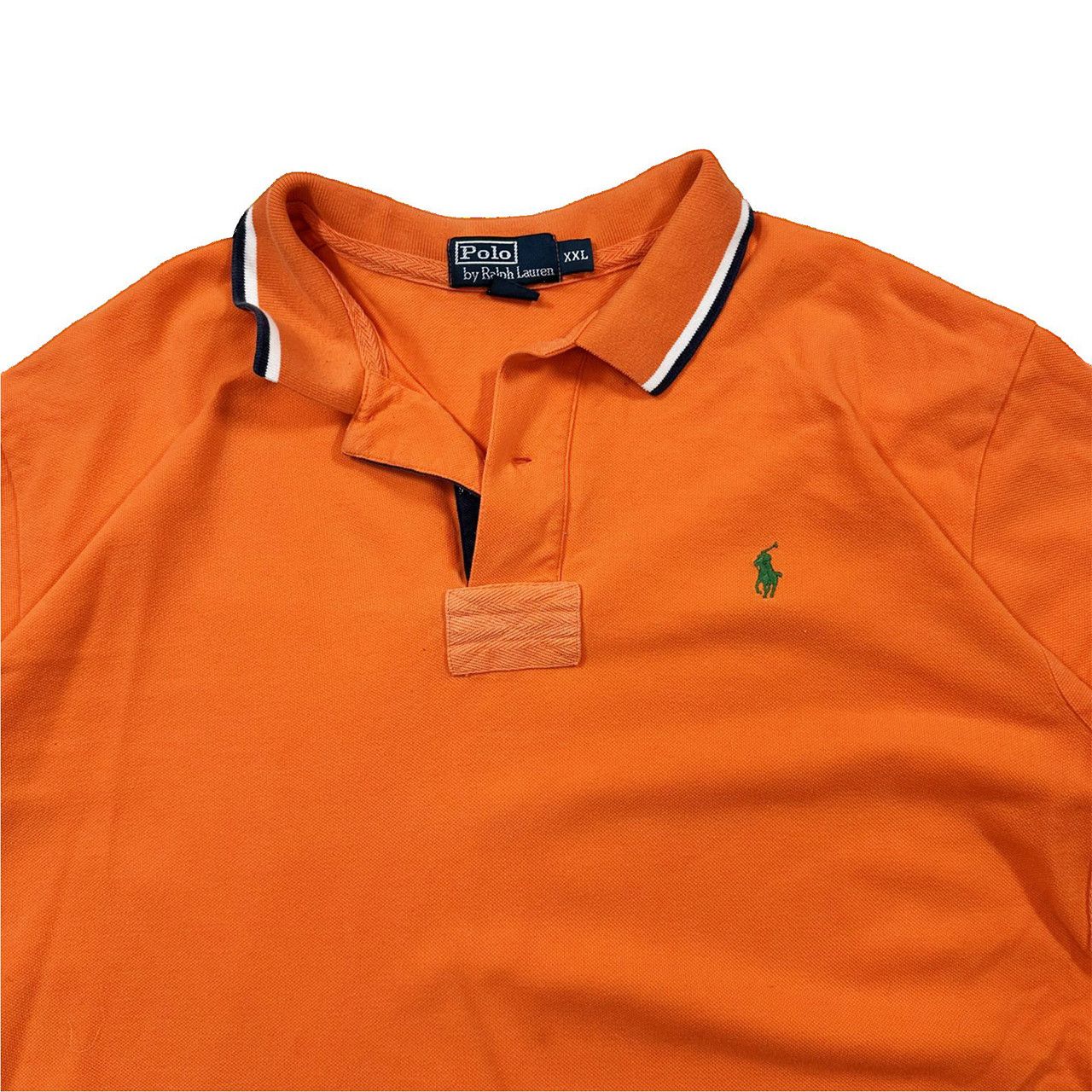 Vintage Vintage 90s Polo Ralph Lauren Orange Golf Polo Size US XXL / EU 58 / 5 - 2 Thumbnail
