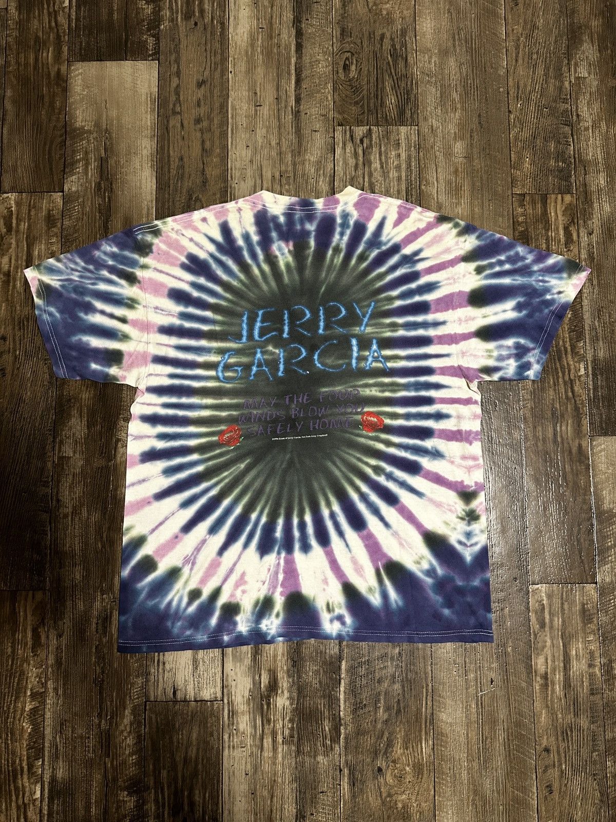Vintage Vintage 1995 Grateful Dead Jerry Garcia Memorial Tee Size US XL / EU 56 / 4 - 5 Thumbnail
