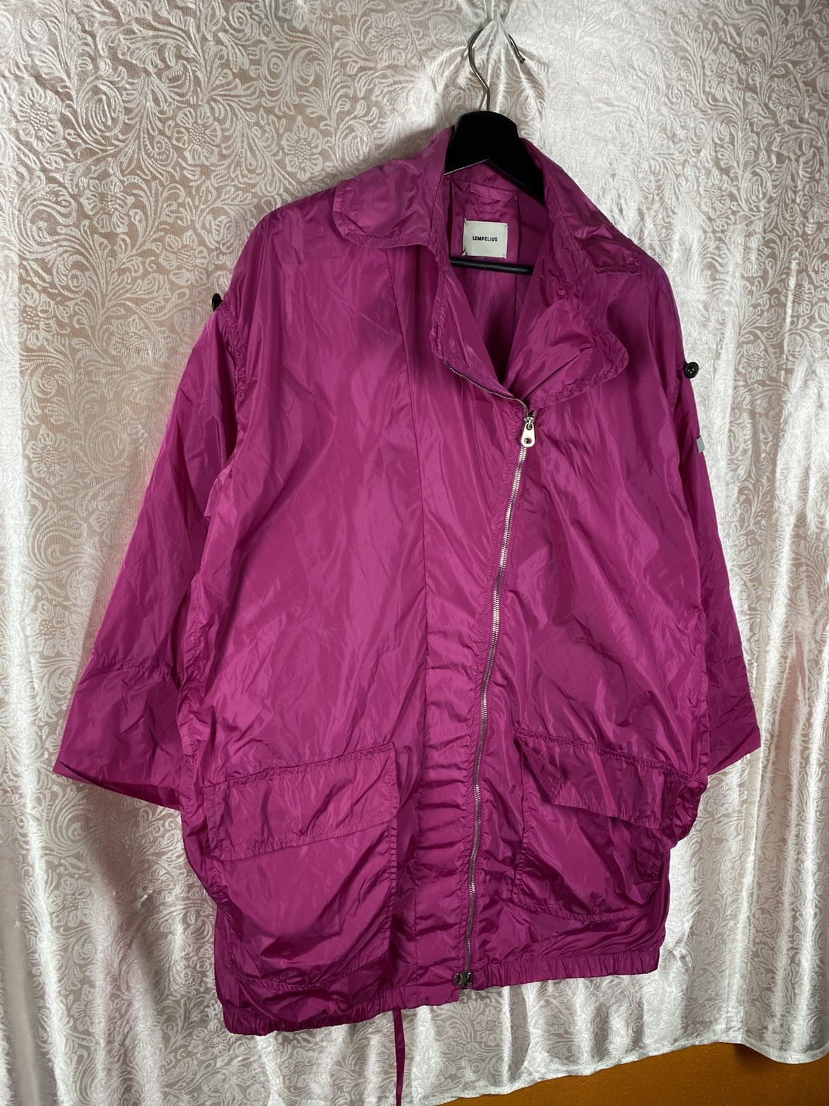Vintage Vintage Lempelius Oversized Fuchsia Nylon Jacke Windbreaker Size XS / US 0-2 / IT 36-38 - 5 Thumbnail
