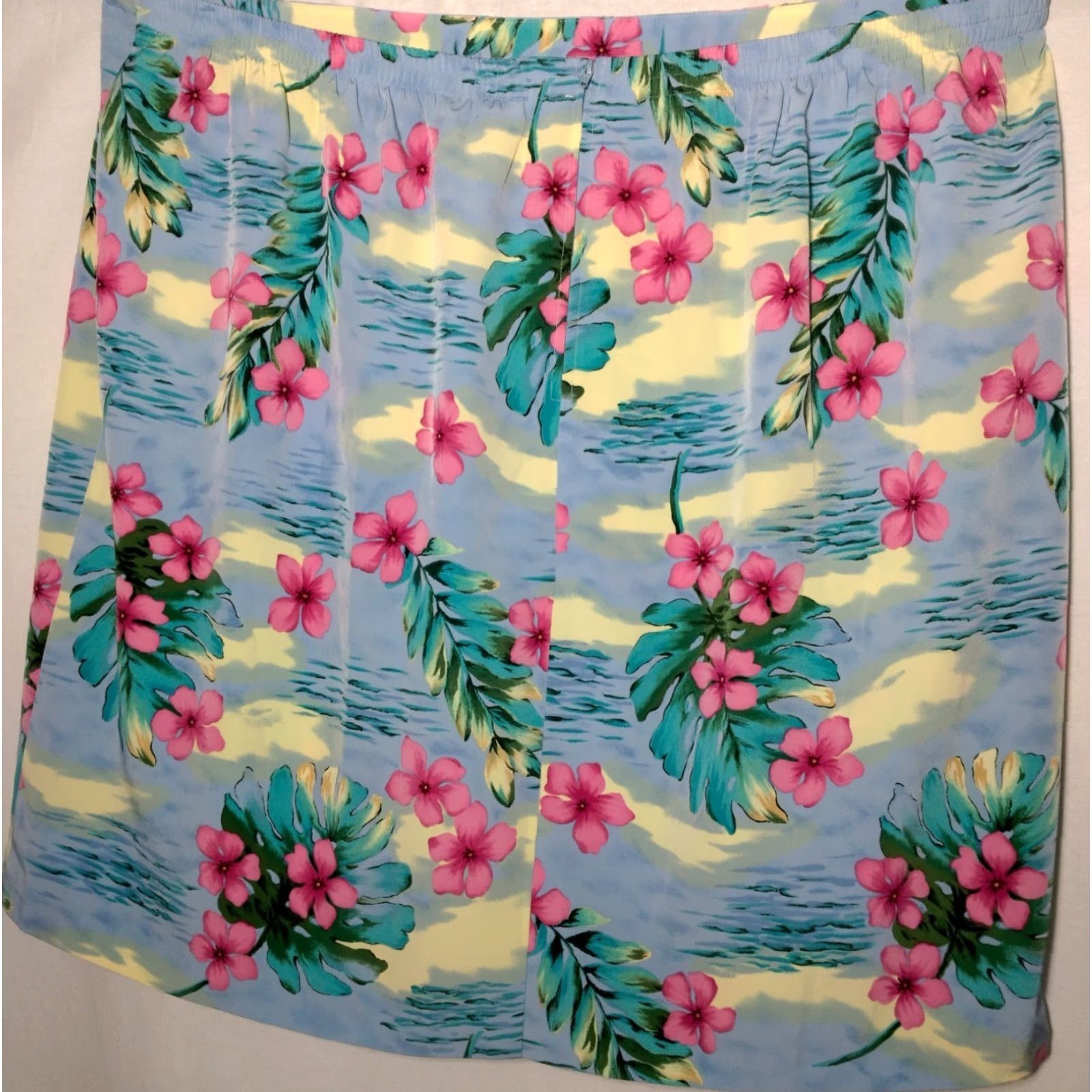 Vintage Susan Graver Style Skirt Plus Size 3X Knee Length Tropical Floral Beach Wrap Size 40" / US 18 - 2 Thumbnail