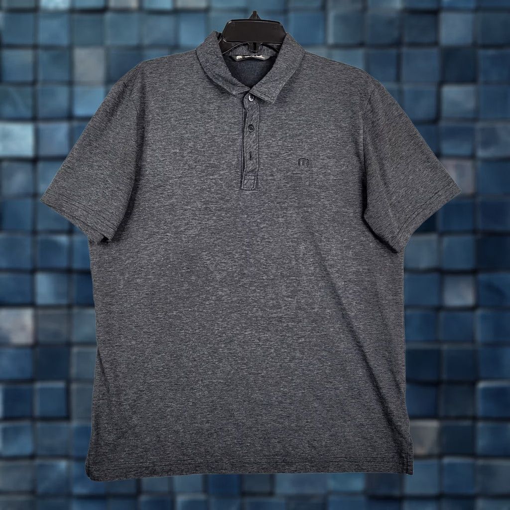 TravisMathew Travis Mathew Polo Shirt Mens Regular Short Sleeve Gray Cotton Polyester Size L Size US L / EU 52-54 / 3 - 1 Thumbnail