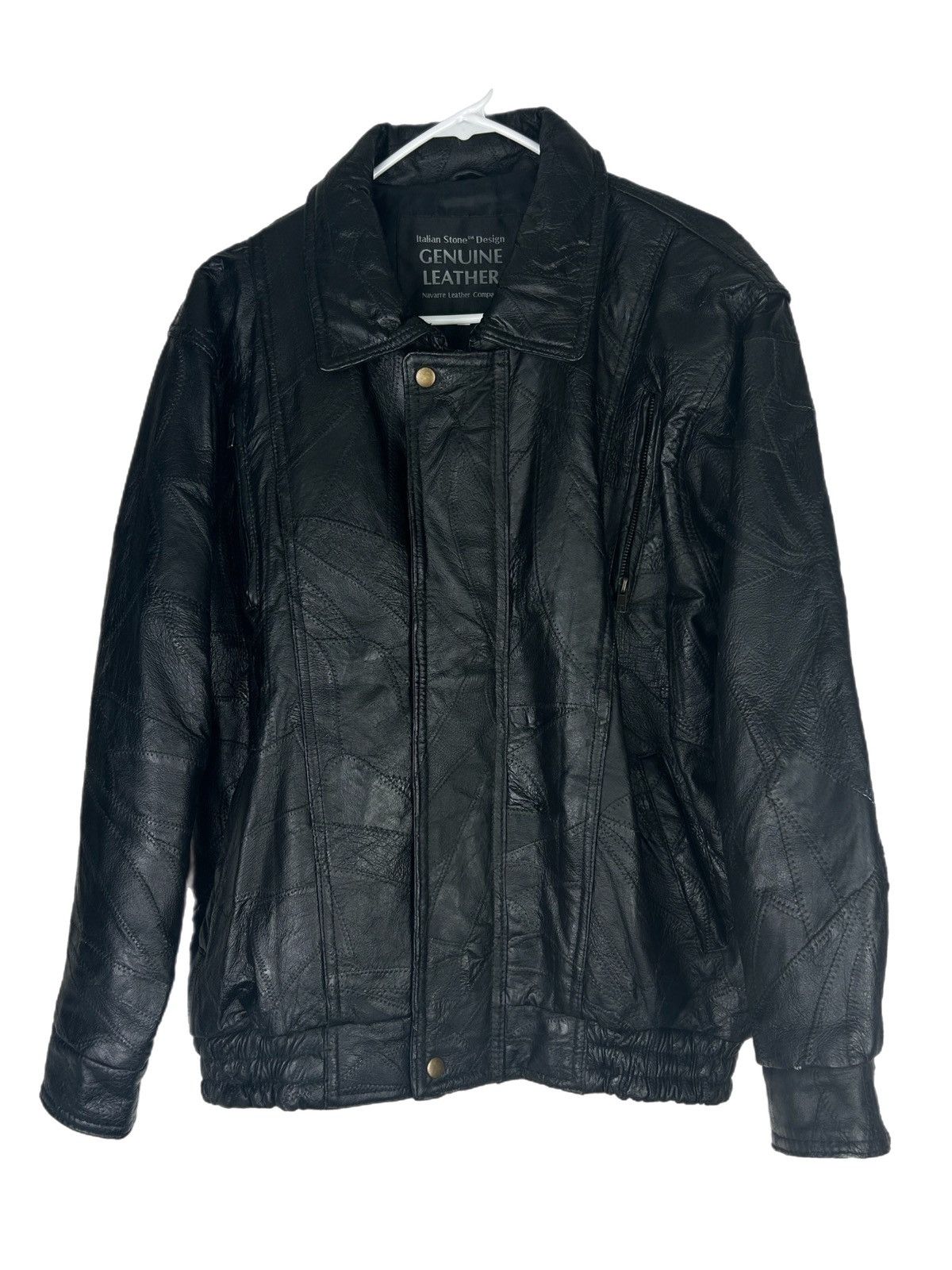 Genuine Leather Italian Stone Navarre Leather Patchwork Jacket Size US L / EU 52-54 / 3 - 2 Thumbnail