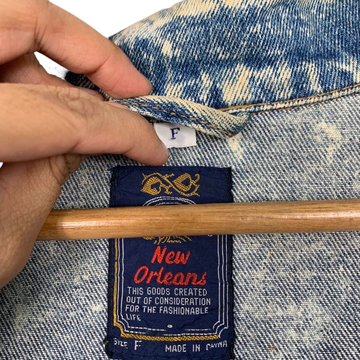 Vintage NEW ORLEANS Stone Wash Denim Jacket #2179-C96 Size US L / EU 52-54 / 3 - 17 Thumbnail
