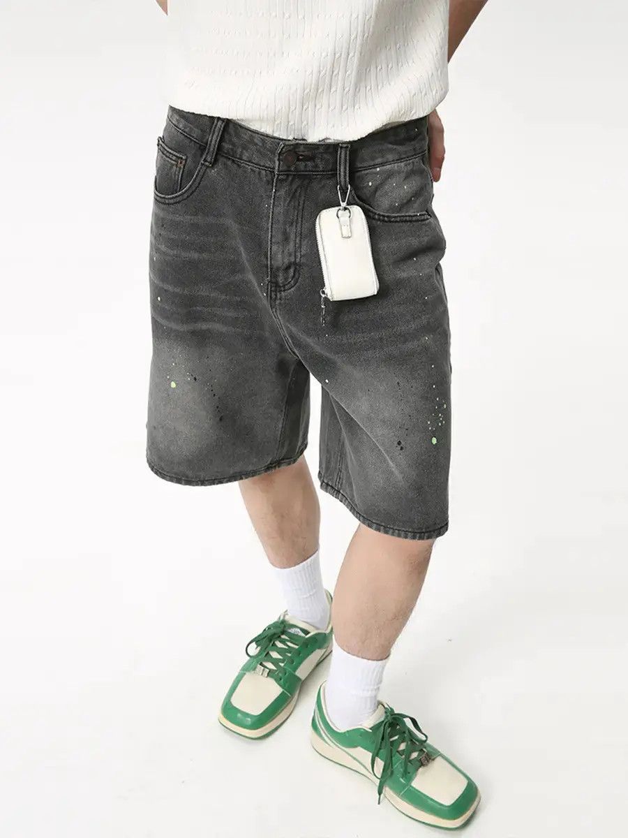 Japanese Brand Retro loose wide leg splashed ink jeans Size US 32 / EU 48 - 1 Thumbnail