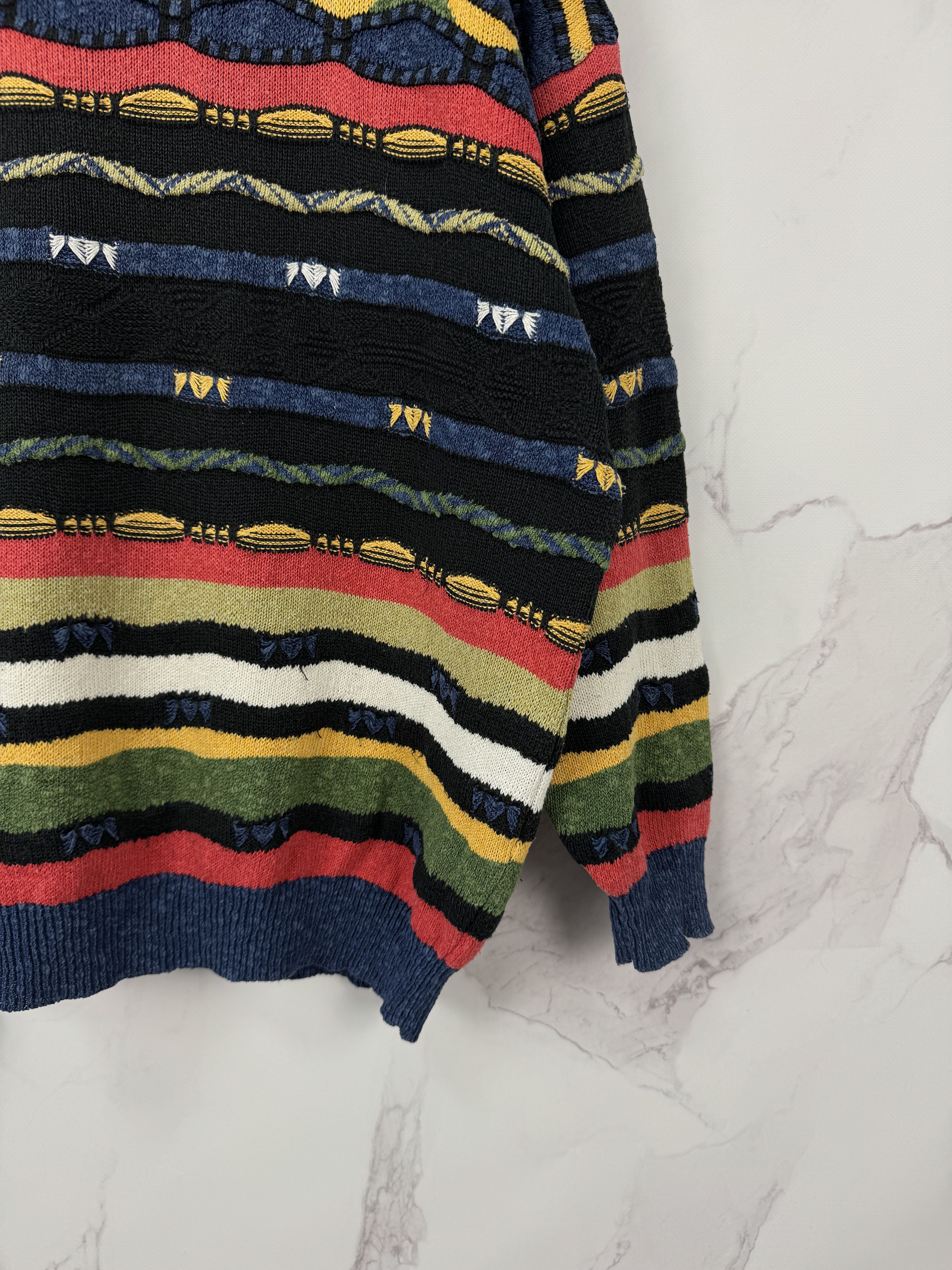 Vintage Vintage 90s Monello 3D Pattern Sweater Coogi Style Size 52 Size US L / EU 52-54 / 3 - 8 Thumbnail
