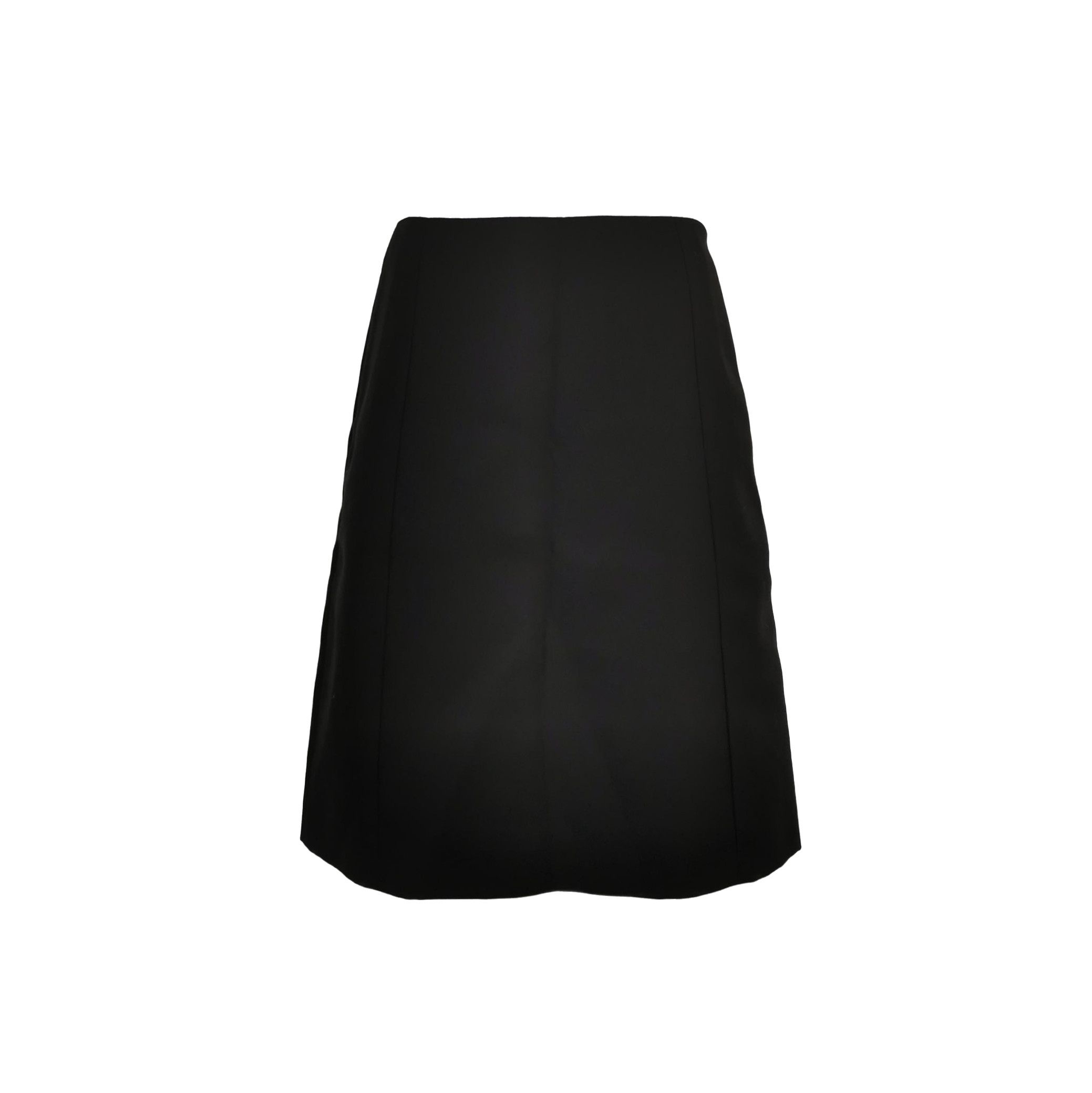 Prada Prada Classic Black Wool Midi Skirt 0089 Size 38" / US 16 / IT 52 - 1 Thumbnail