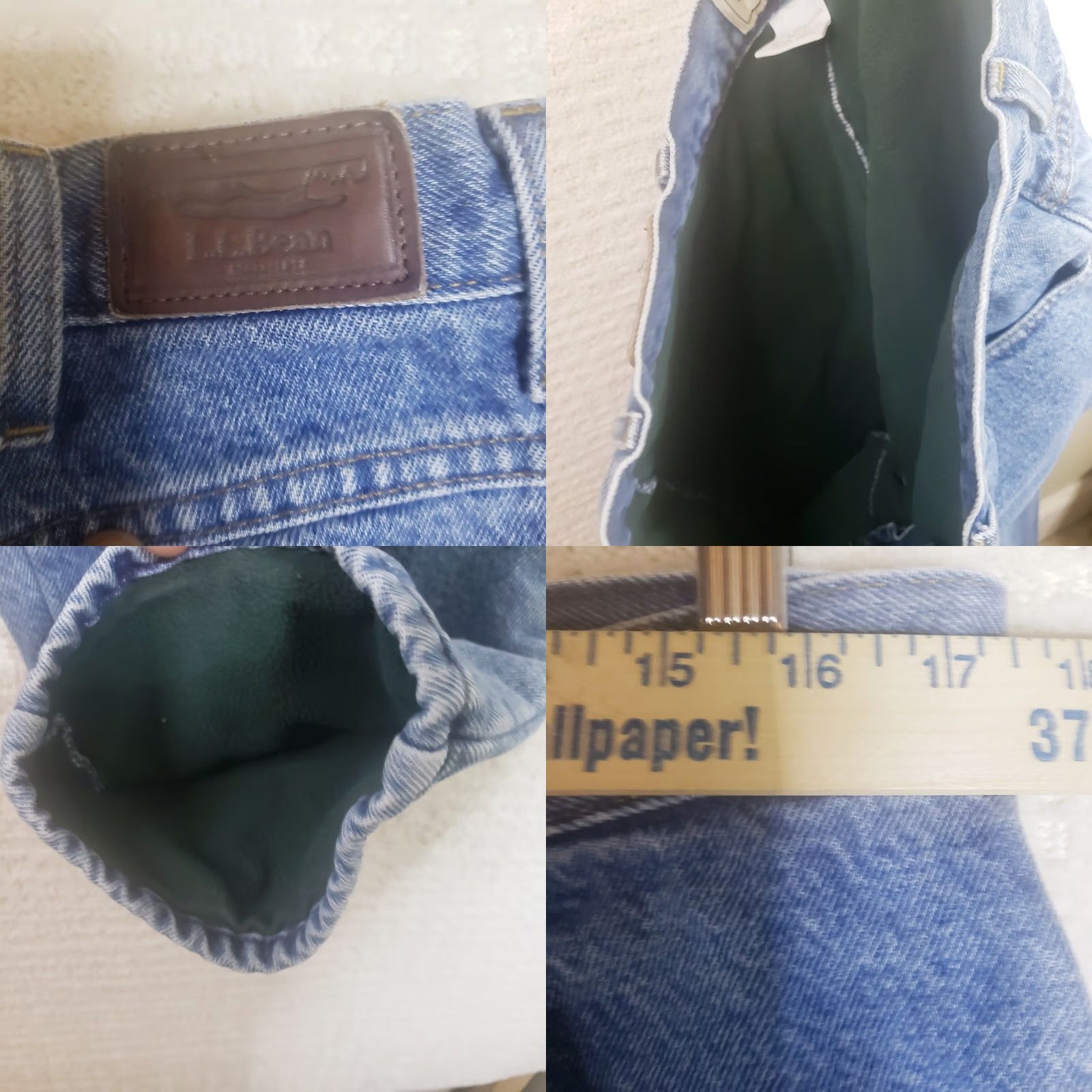 Vintage VINTAGE LL Bean Classic Fit Fleece Lined Jeans Blue Denim 35x30 Men's Size US 35 - 9 Thumbnail
