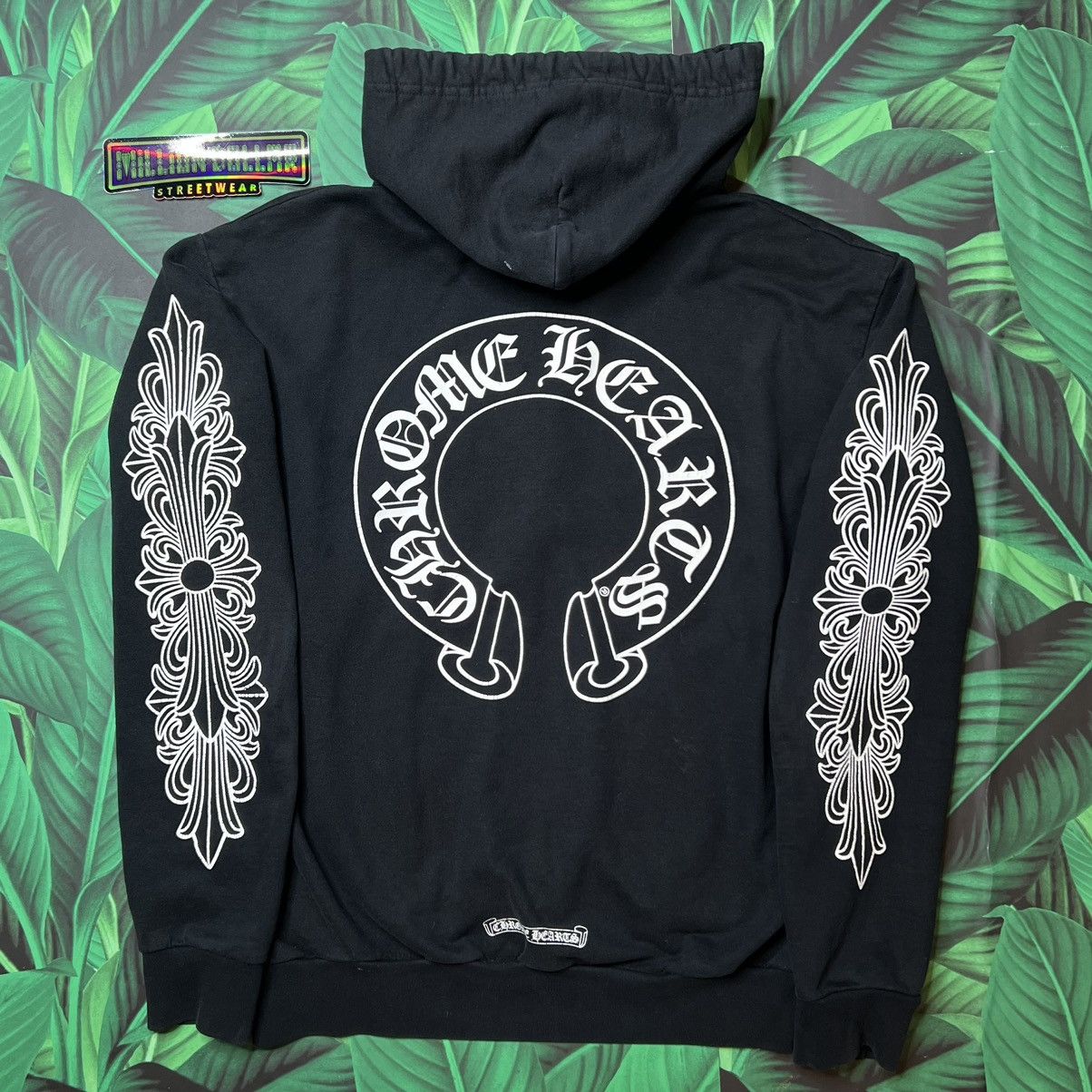 Chrome Hearts Horseshoe Floral Hoodie Black | Grailed