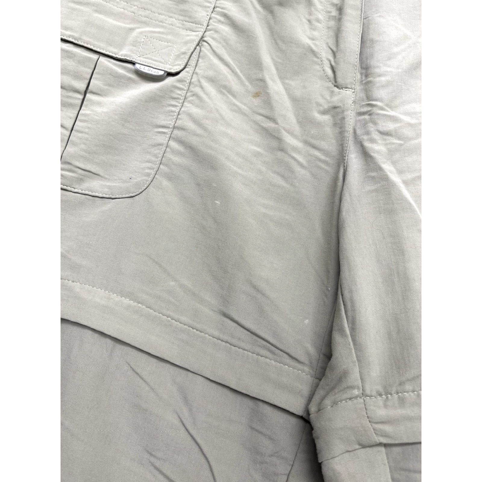Vintage L.L. Bean Women's Convertible Hiking Pants Large Beige Microfiber Cargo Stretch Bootcut 2000s Size 36" / US 14 / IT 50 - 4 Thumbnail