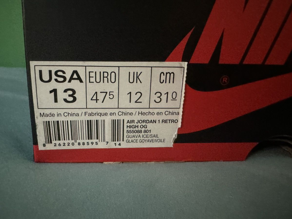 Jordan Brand Nike Air Jordan 1 High Guava Ice 2018 Size US 13 / EU 46 - 9 Thumbnail