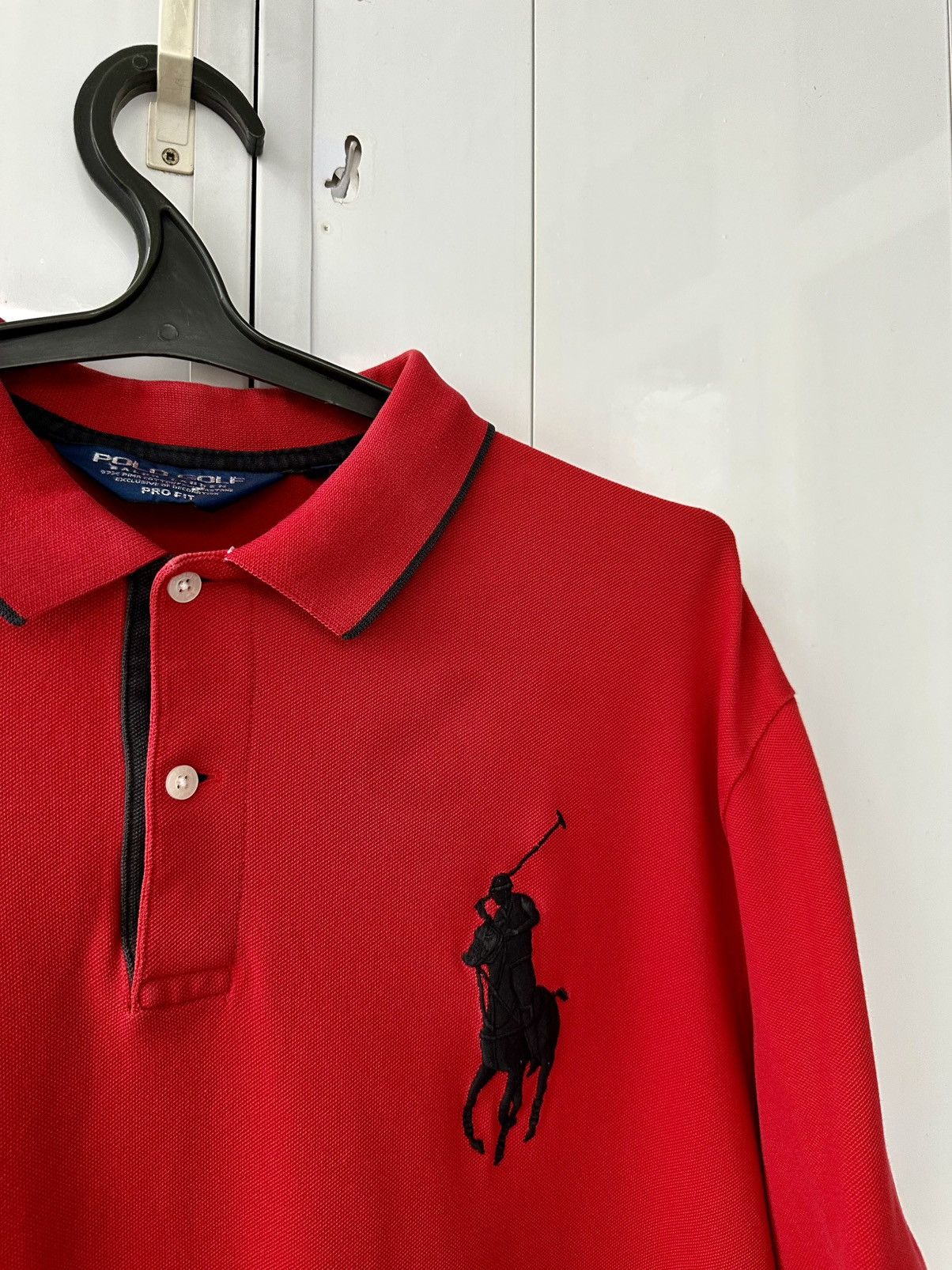 Polo Ralph Lauren Vintage Polo Ralph Lauren Red Polos Black Logo Size US XL / EU 56 / 4 - 10 Thumbnail