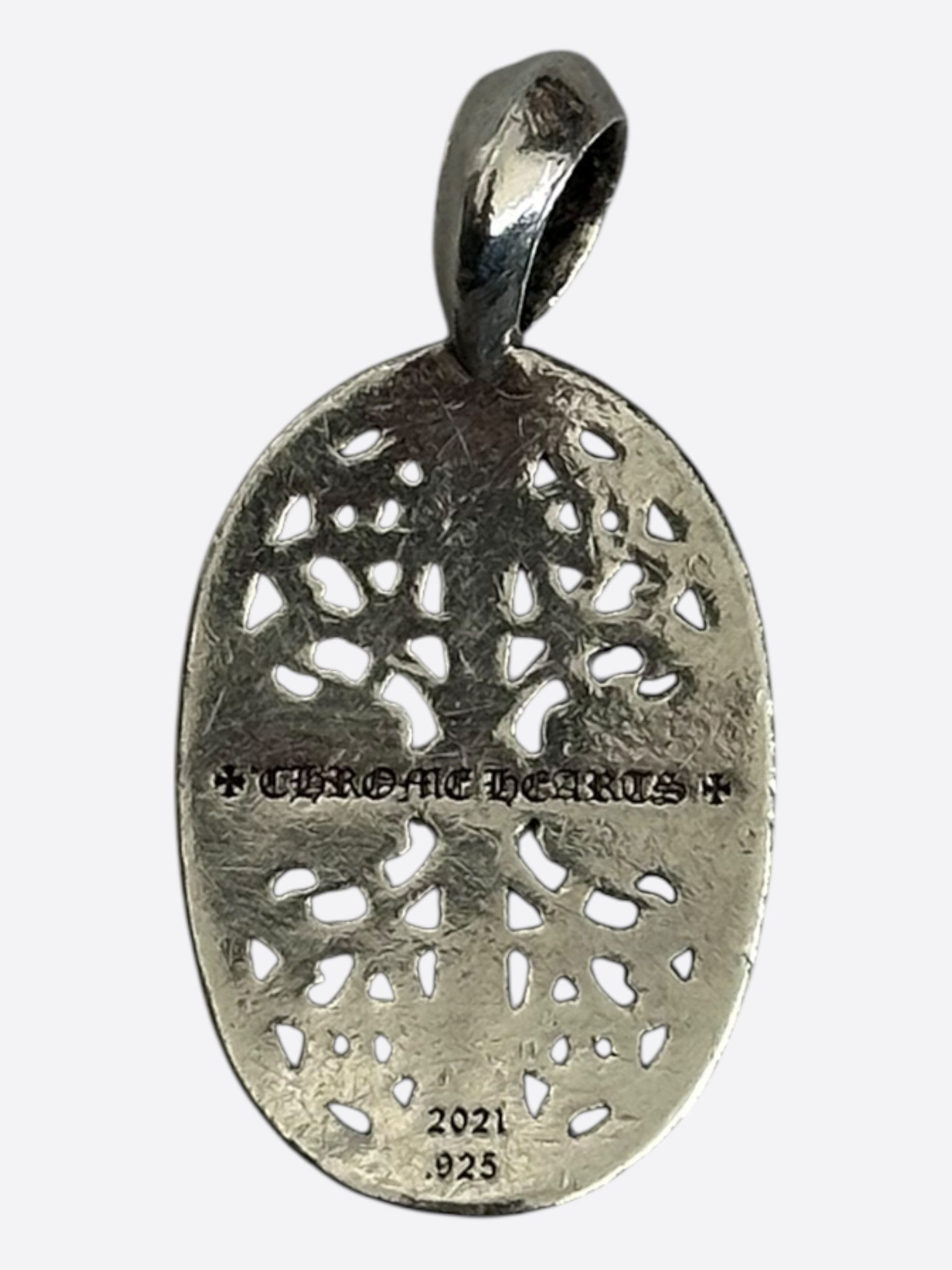 Chrome Hearts Chrome Hearts Silver & Diamond Oval Cross Pendant Size ONE SIZE - 2 Thumbnail