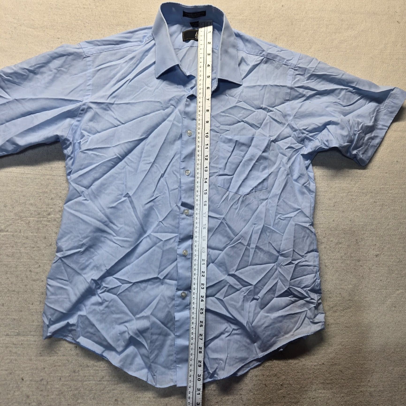 Vintage Ketch Dress Shirt Blue Adult Mens Short Sleeve 16.5 34/35 Poly/Cotton Button Up Shirt Size 46R - 6 Thumbnail