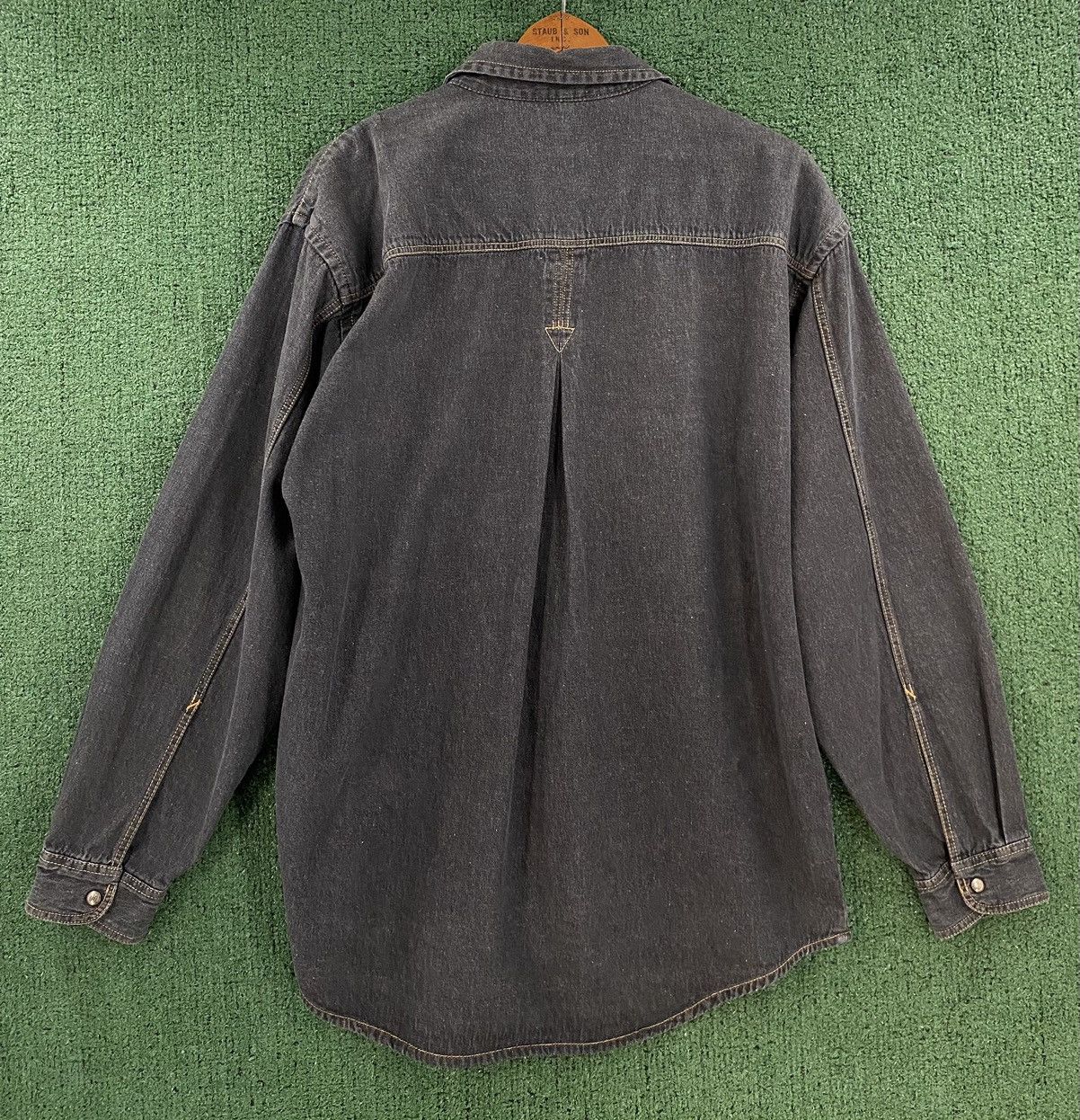 Vintage Vintage 90’s Workers Union Black Denim Snap Shirt Mens Large Size US L / EU 52-54 / 3 - 6 Thumbnail