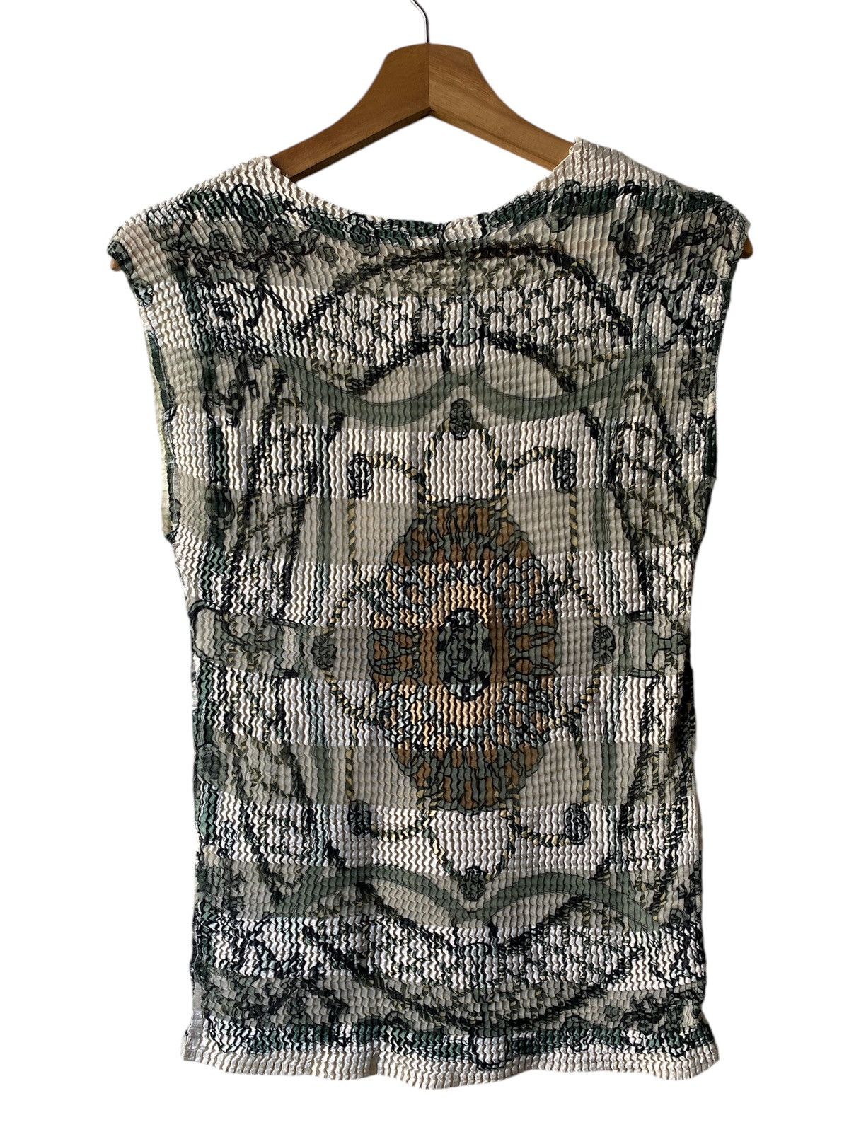 Japanese Brand × Vintage Calabaza Fujiki Japan Pleats Design Strechable Sleeveless Size US M / EU 48-50 / 2 - 2 Thumbnail