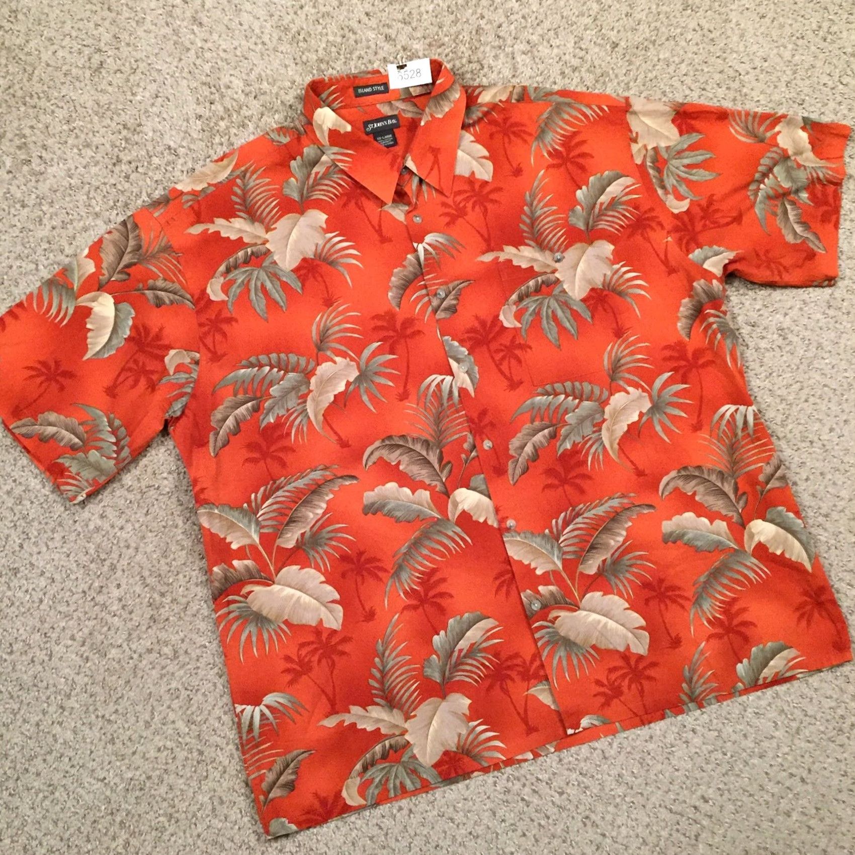 Vintage St. John's Bay Shirt Mens XXL Orange Floral Island Short Sleeve Button Up Size US XXL / EU 58 / 5 - 5 Thumbnail