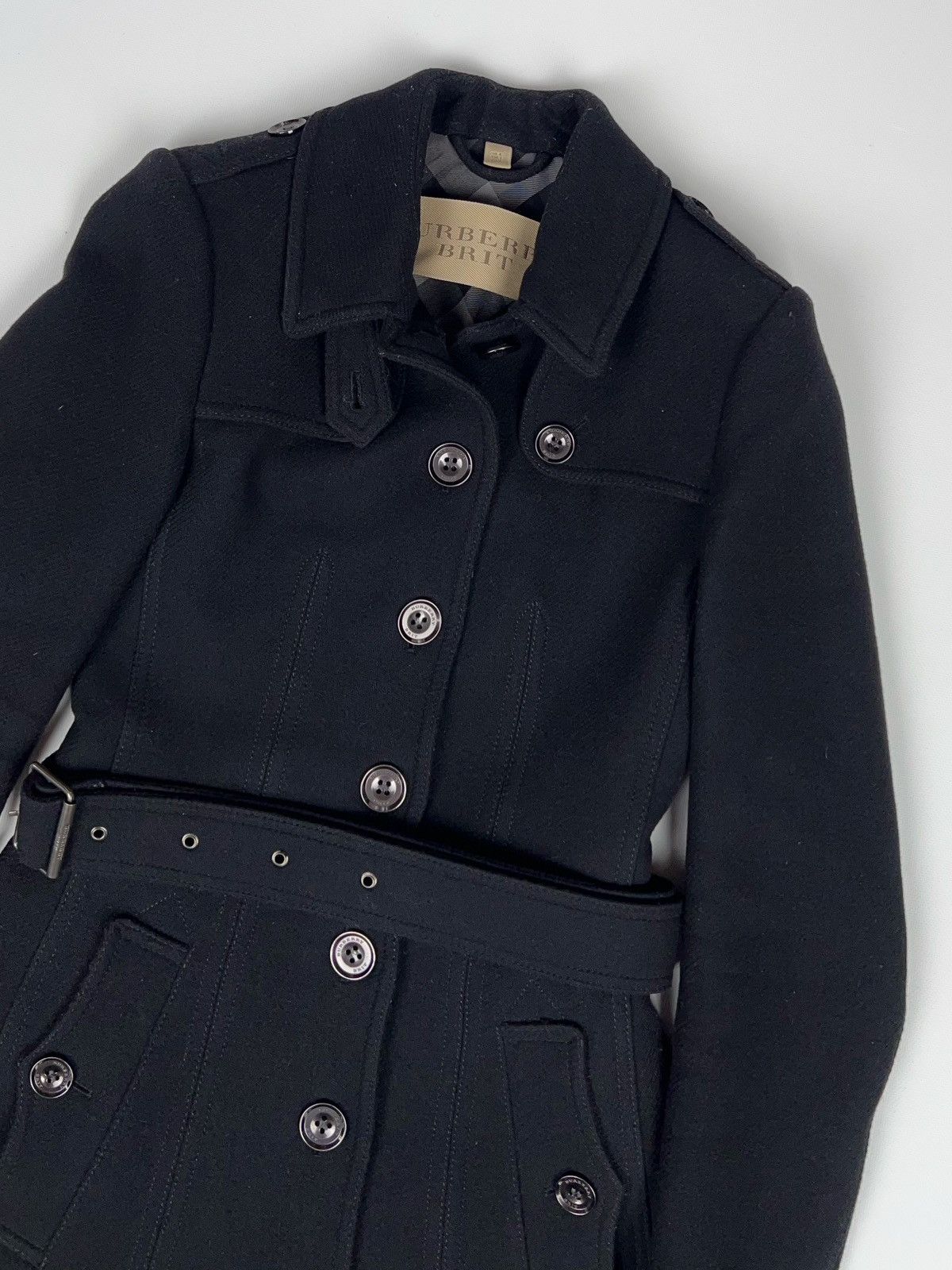 Burberry Burberry Brit Belted Wool Cashmere Coat Jacket Size XS / US 0-2 / IT 36-38 - 7 Thumbnail