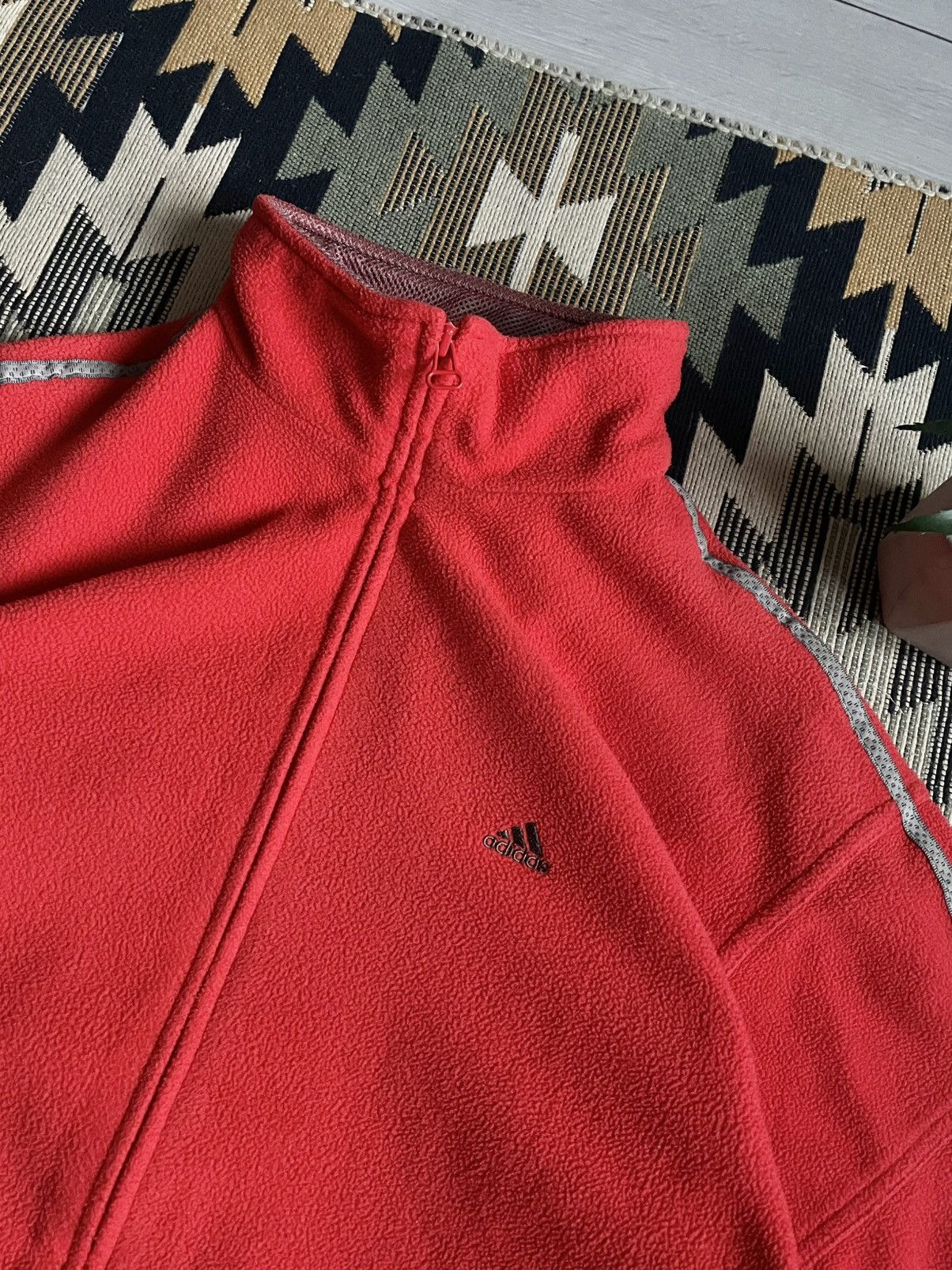 Vintage Vintage Adidas 3stripes Nylon Fleece Jacket Size US M / EU 48-50 / 2 - 6 Thumbnail