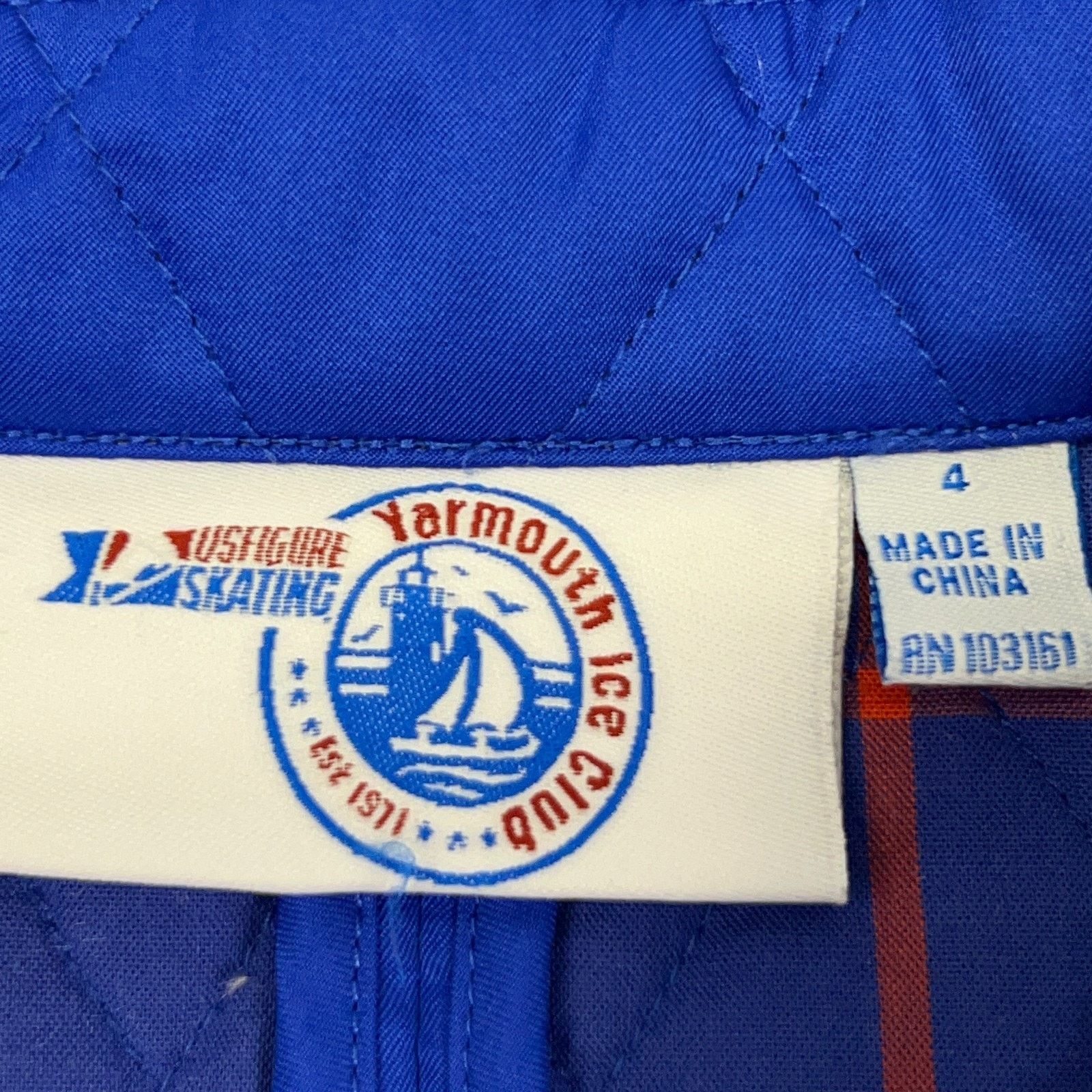 Other US Figure Skating Jacket Blue Yarmouth Ice Club Womens 4 Size S / US 4 / IT 40 - 7 Thumbnail