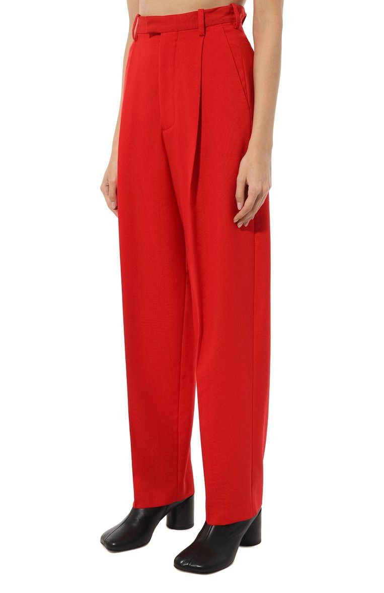 Marni MARNI red pleated front wool straight pants trousers 6 42 Size 28" / US 6 / IT 42 - 3 Thumbnail